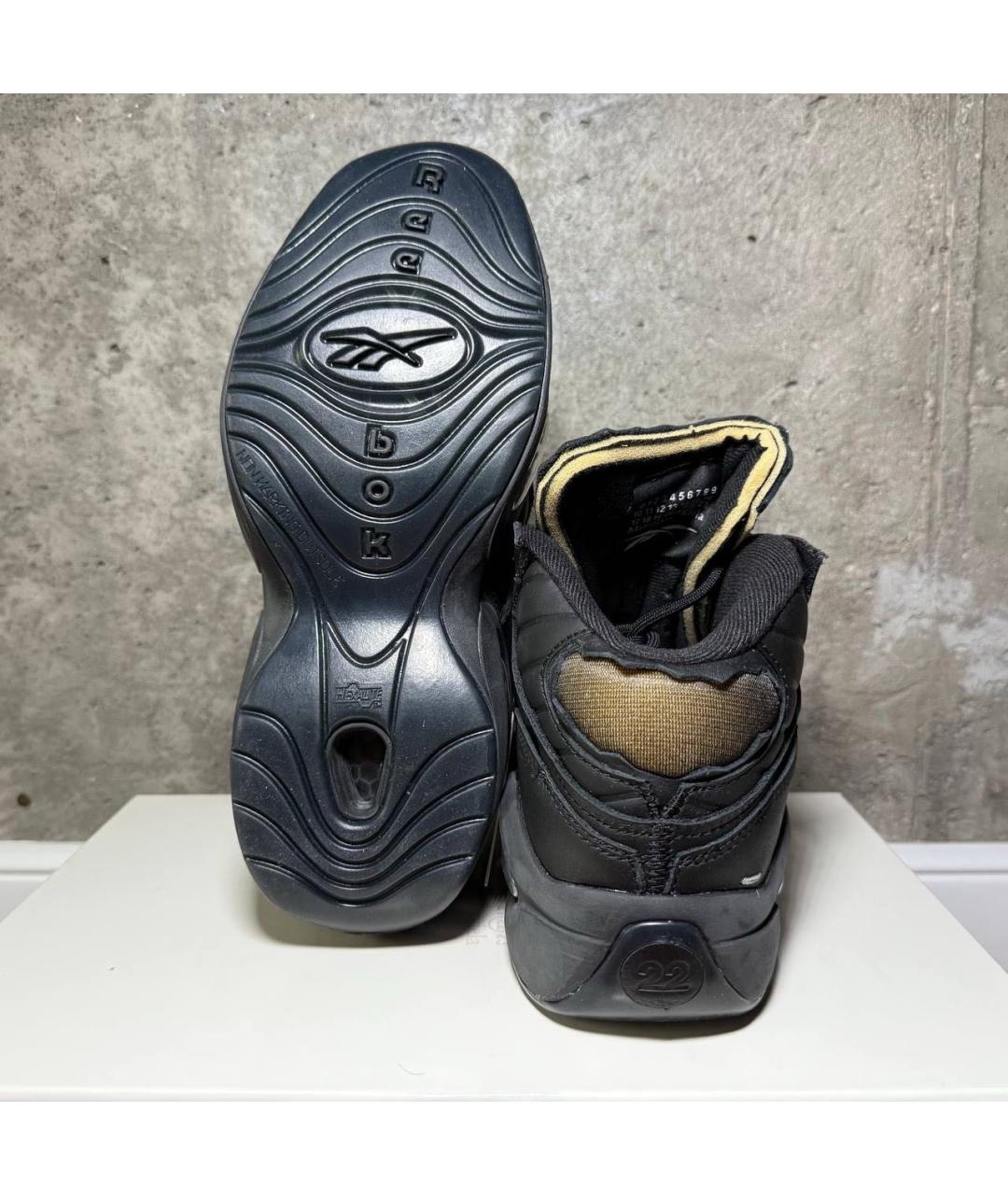 REEBOK Черные кожаные высокие кроссовки / кеды, фото 4