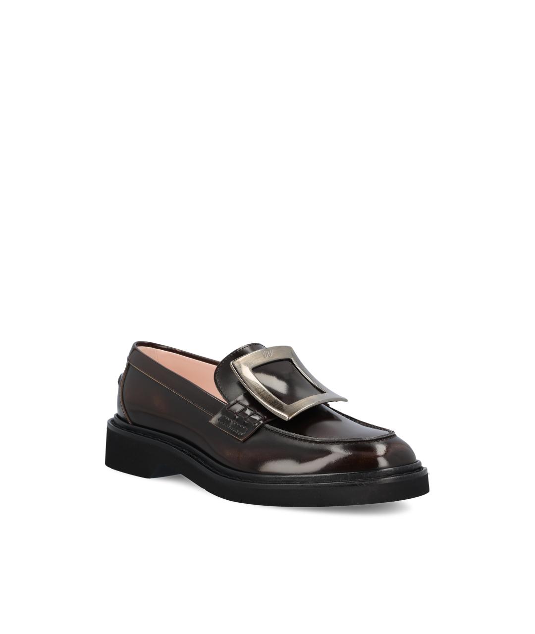ROGER VIVIER Коричневые кожаные мокасины, фото 3