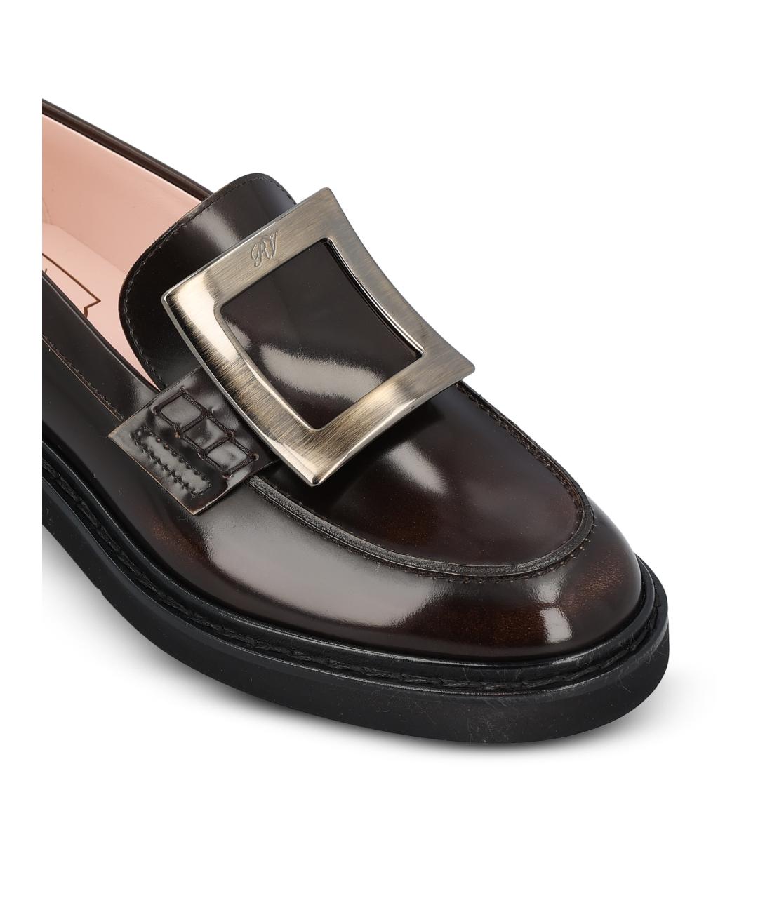 ROGER VIVIER Коричневые кожаные мокасины, фото 6