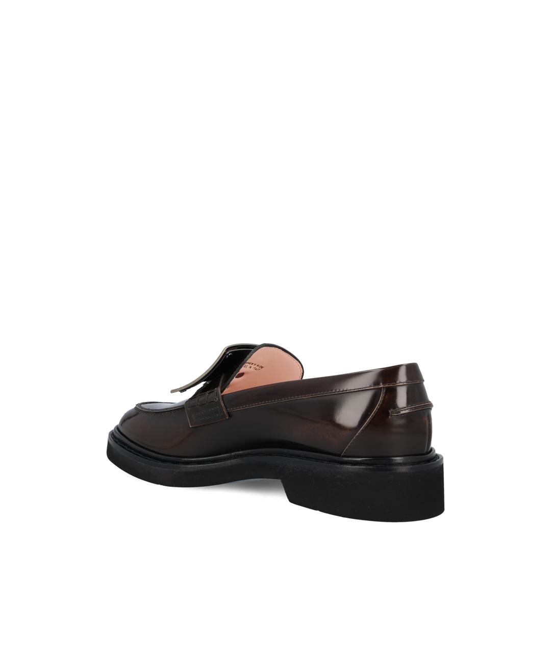 ROGER VIVIER Коричневые кожаные мокасины, фото 4