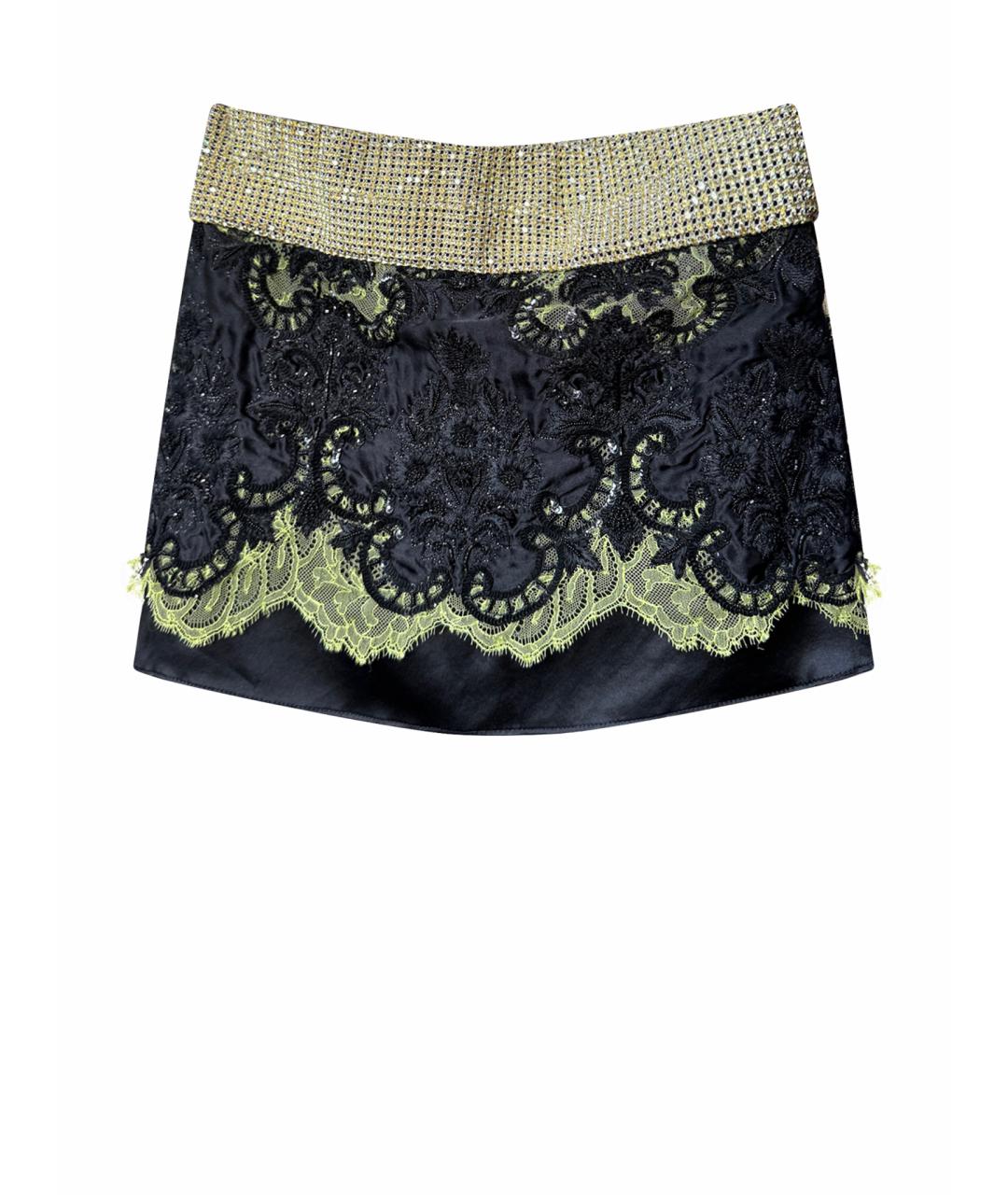 DOLCE&GABBANA Черная шелковая юбка мини, фото 1