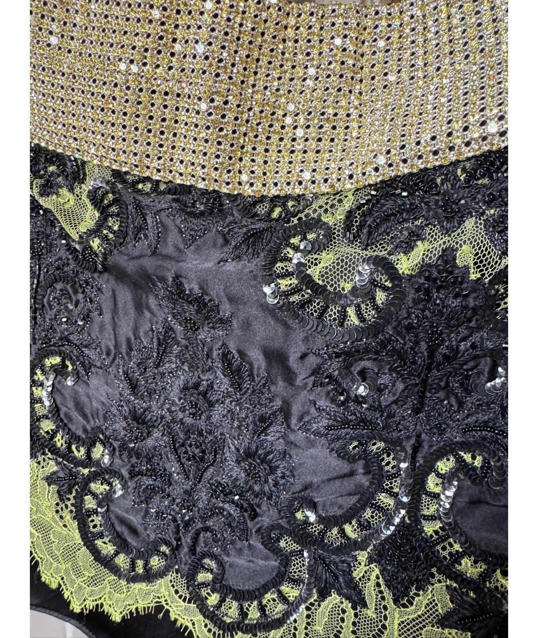 DOLCE&GABBANA Черная шелковая юбка мини, фото 5