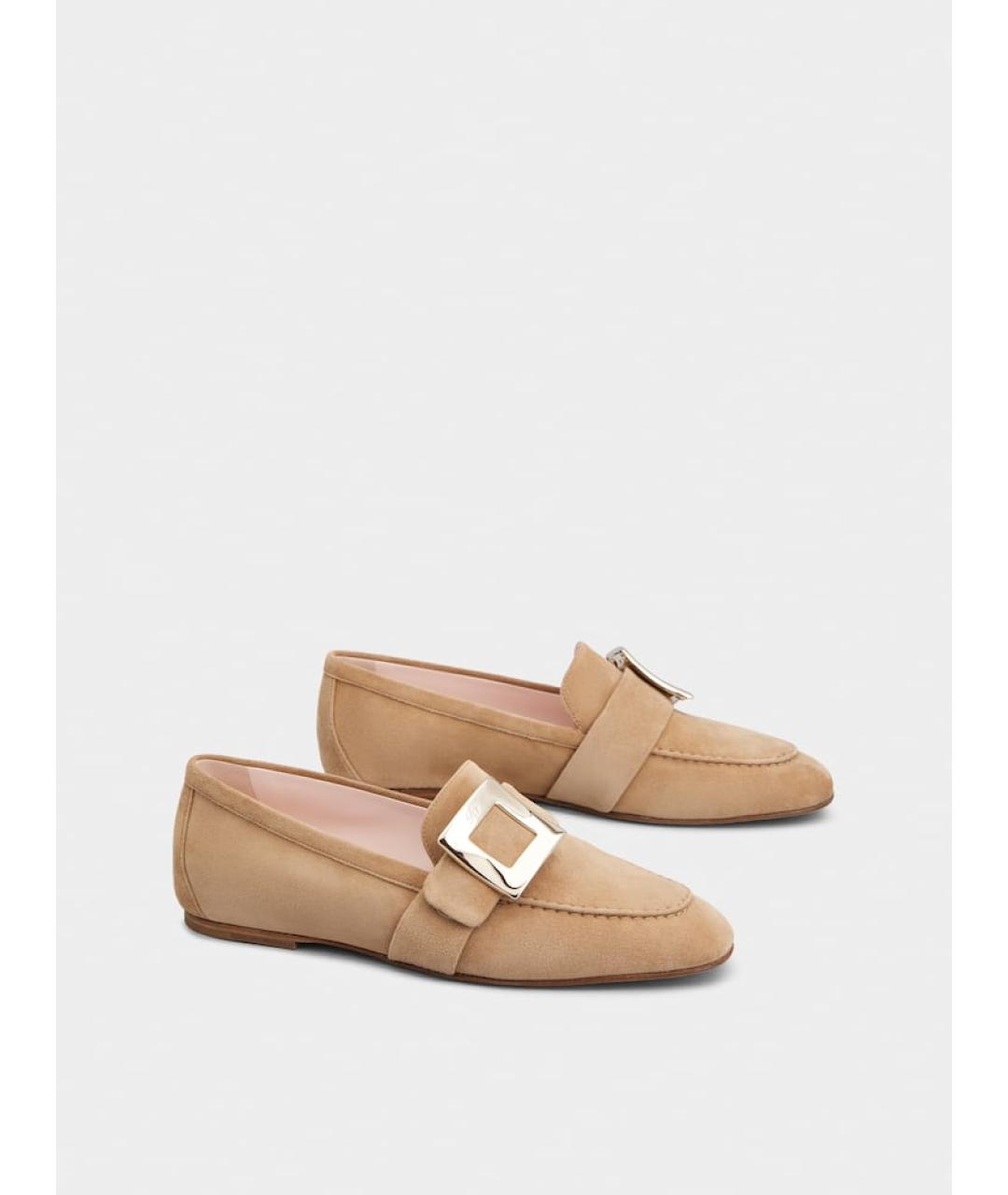 ROGER VIVIER Бежевые кожаные мокасины, фото 2