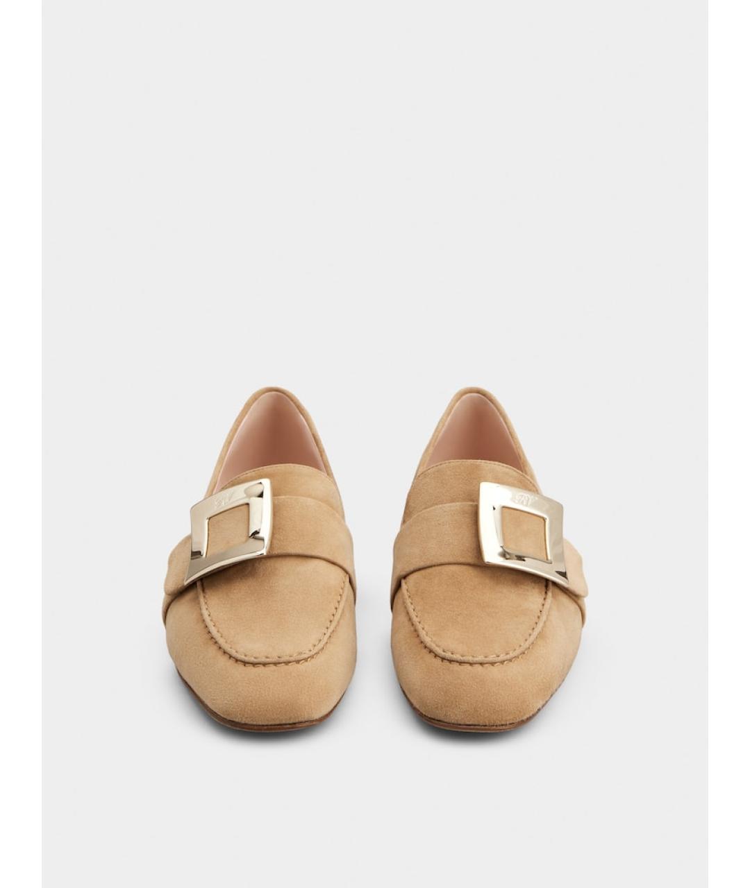 ROGER VIVIER Бежевые кожаные мокасины, фото 5