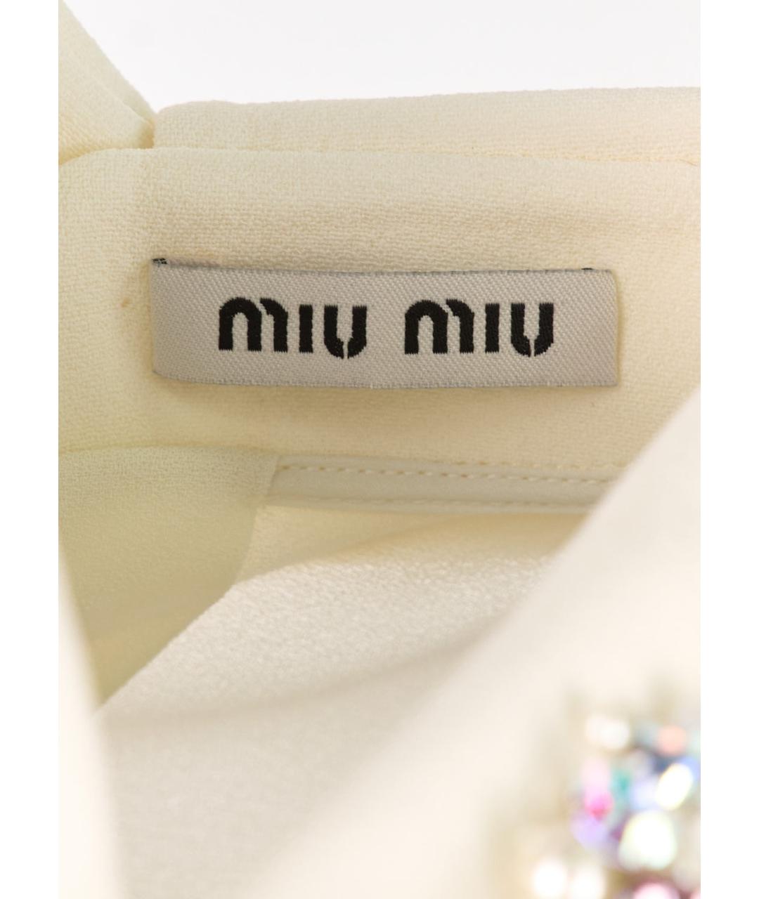 MIU MIU Бежевая вискозная майка, фото 3