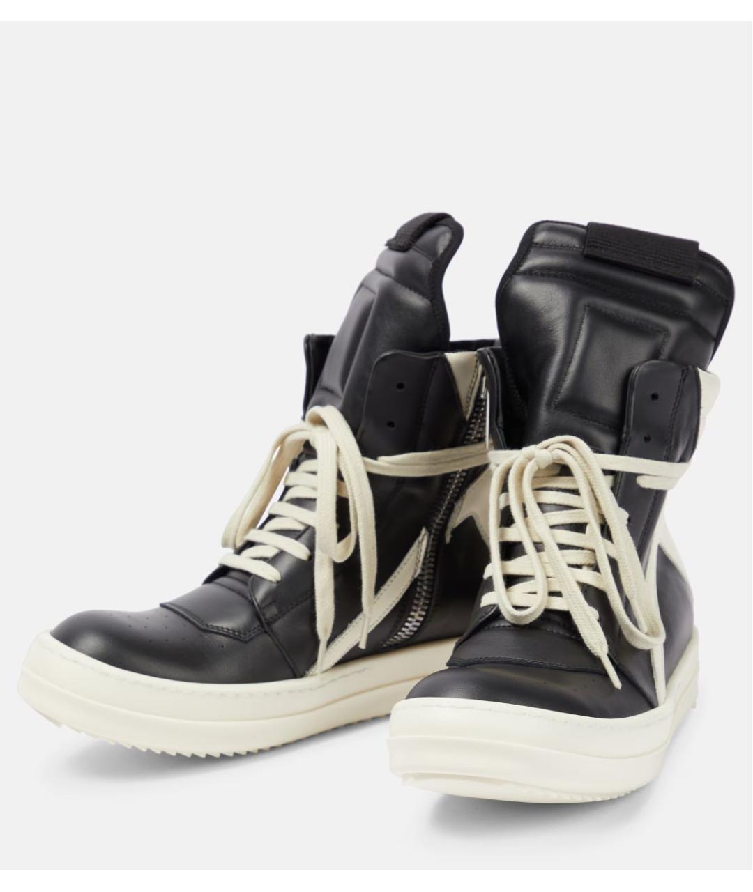 RICK OWENS Черные кожаные кеды, фото 6