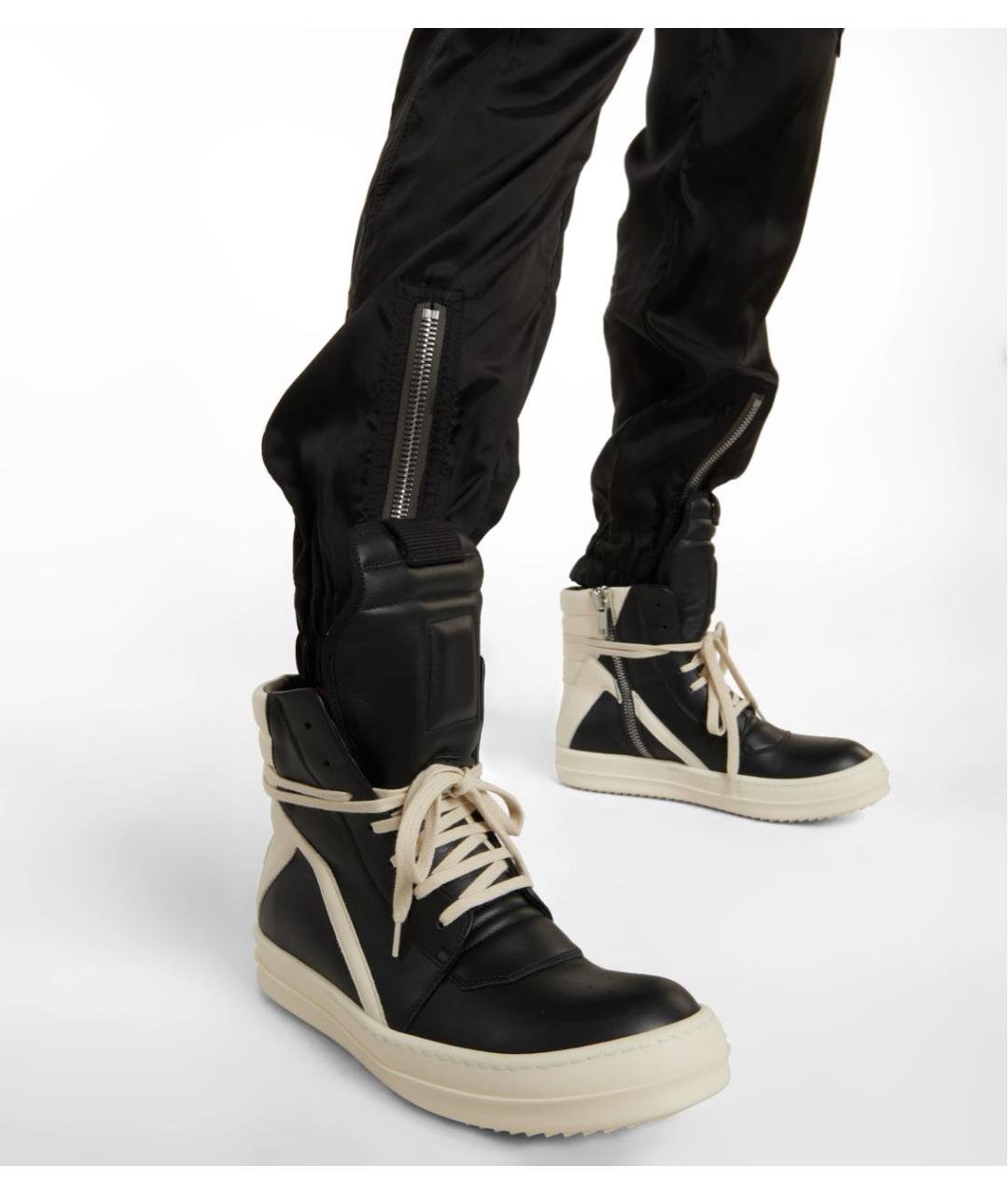 RICK OWENS Черные кожаные кеды, фото 4