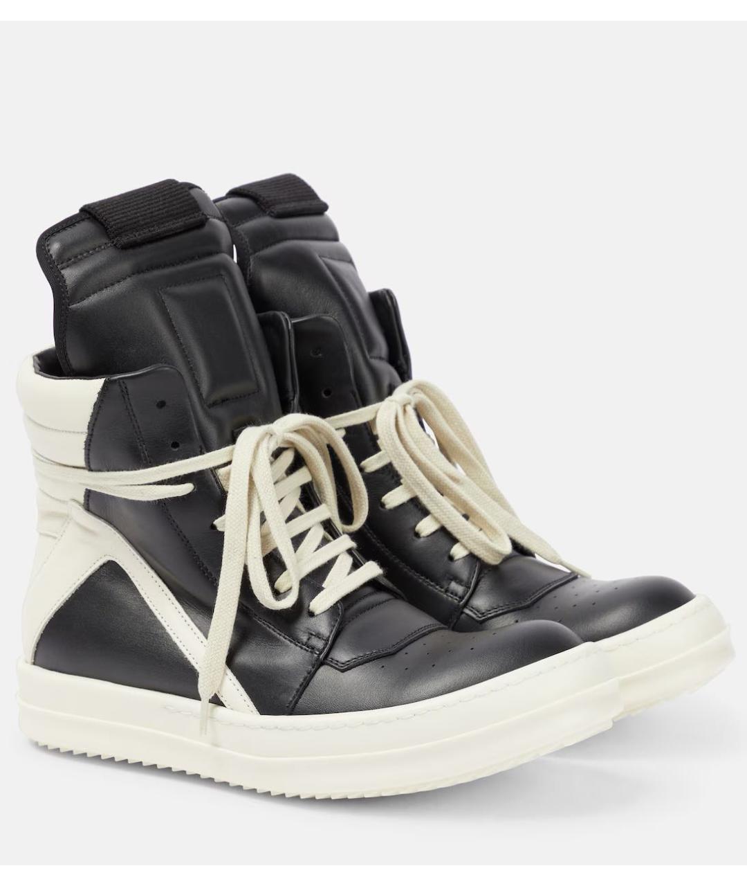 RICK OWENS Черные кожаные кеды, фото 7