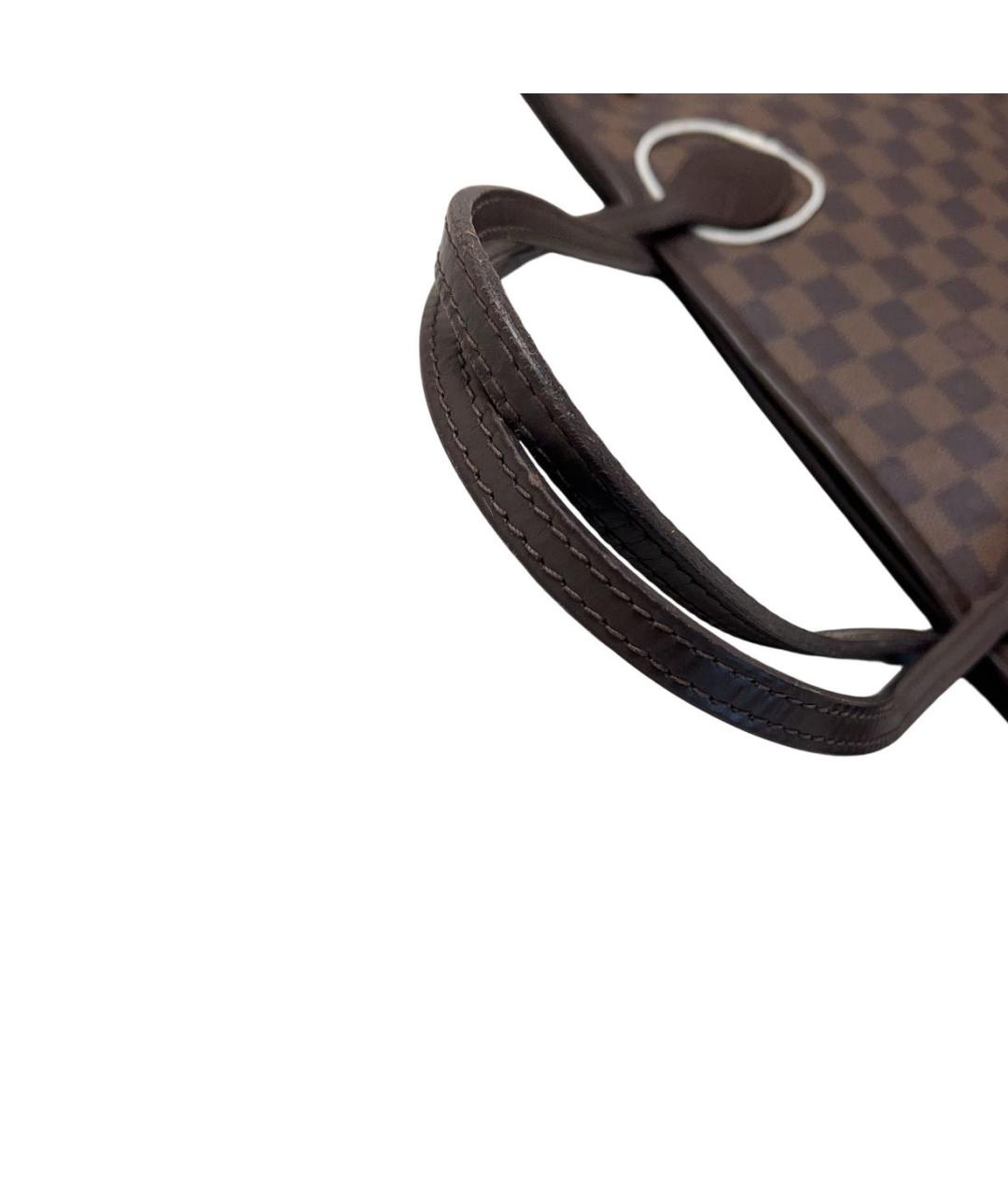 LOUIS VUITTON Коричневая кожаная сумка тоут, фото 6