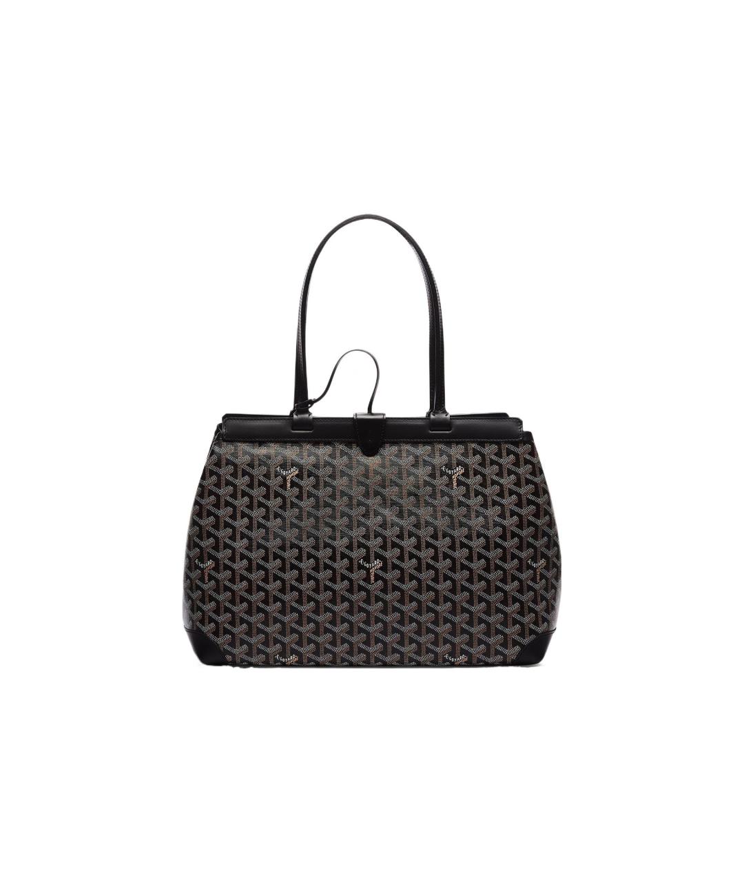 GOYARD Черная кожаная сумка с короткими ручками, фото 2