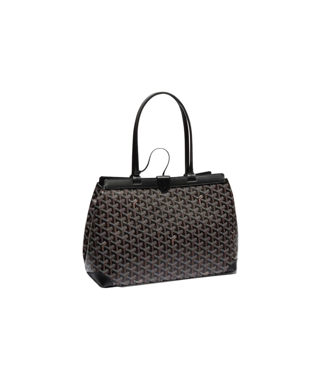 GOYARD Черная кожаная сумка с короткими ручками, фото 1