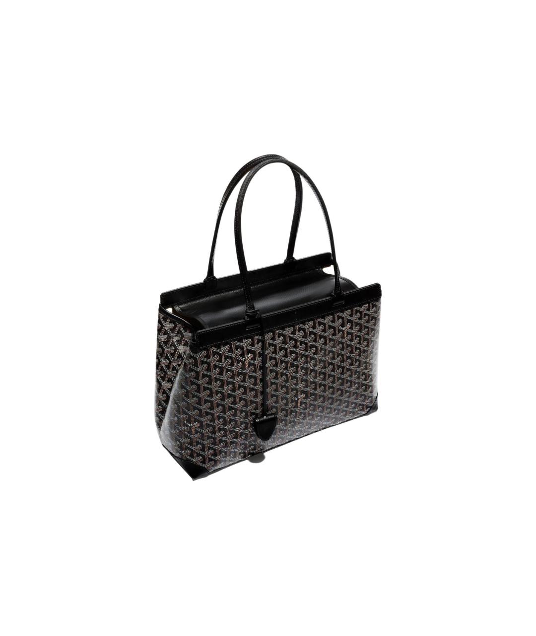 GOYARD Черная кожаная сумка с короткими ручками, фото 3