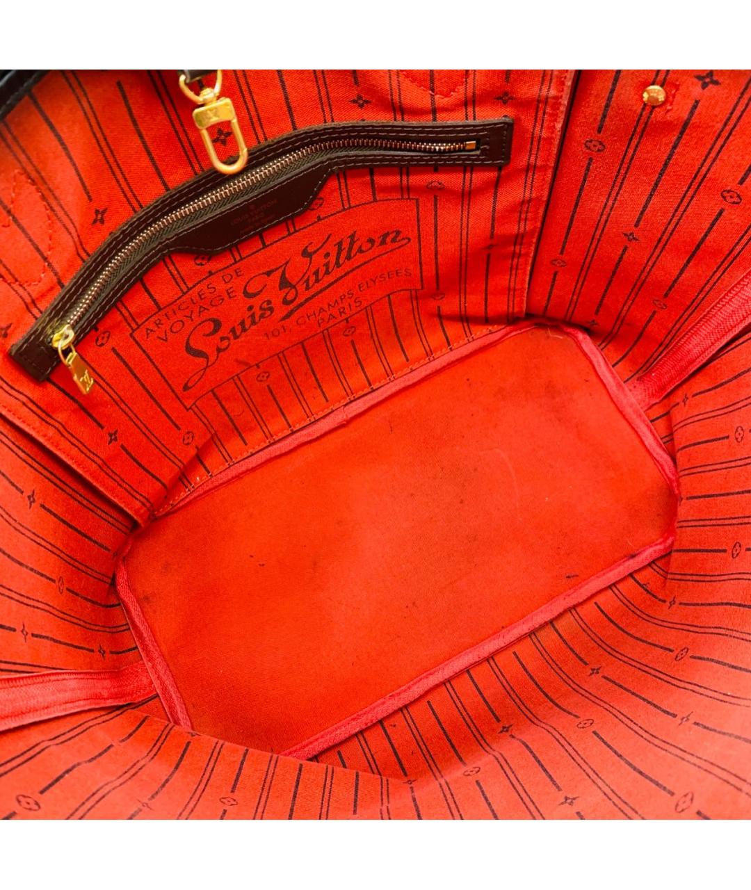 LOUIS VUITTON Коричневая кожаная сумка тоут, фото 6