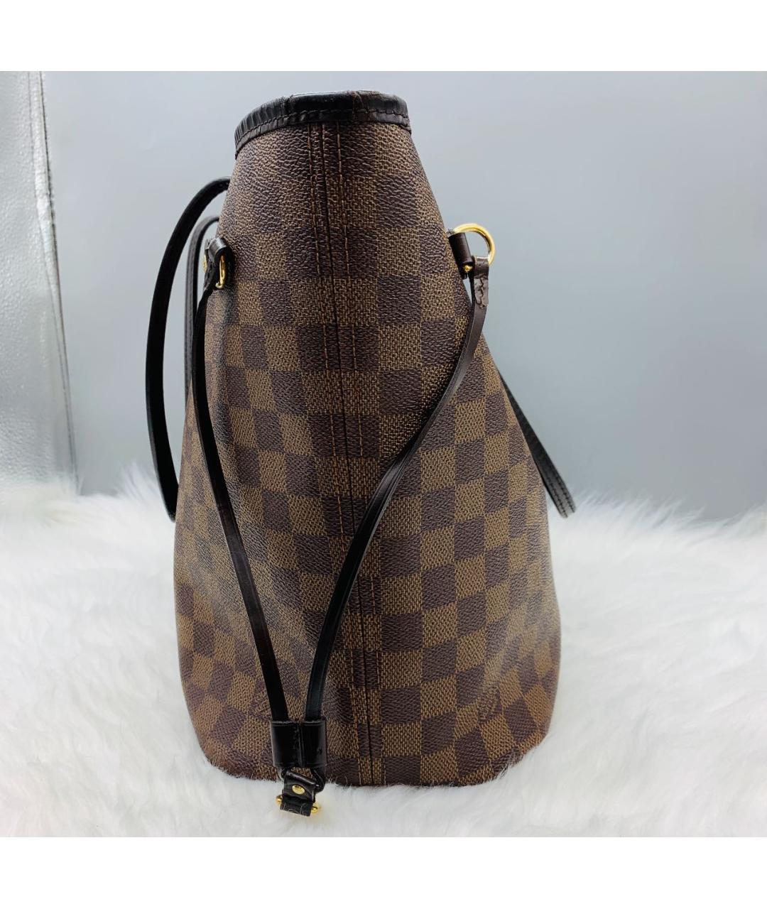 LOUIS VUITTON Коричневая кожаная сумка тоут, фото 4
