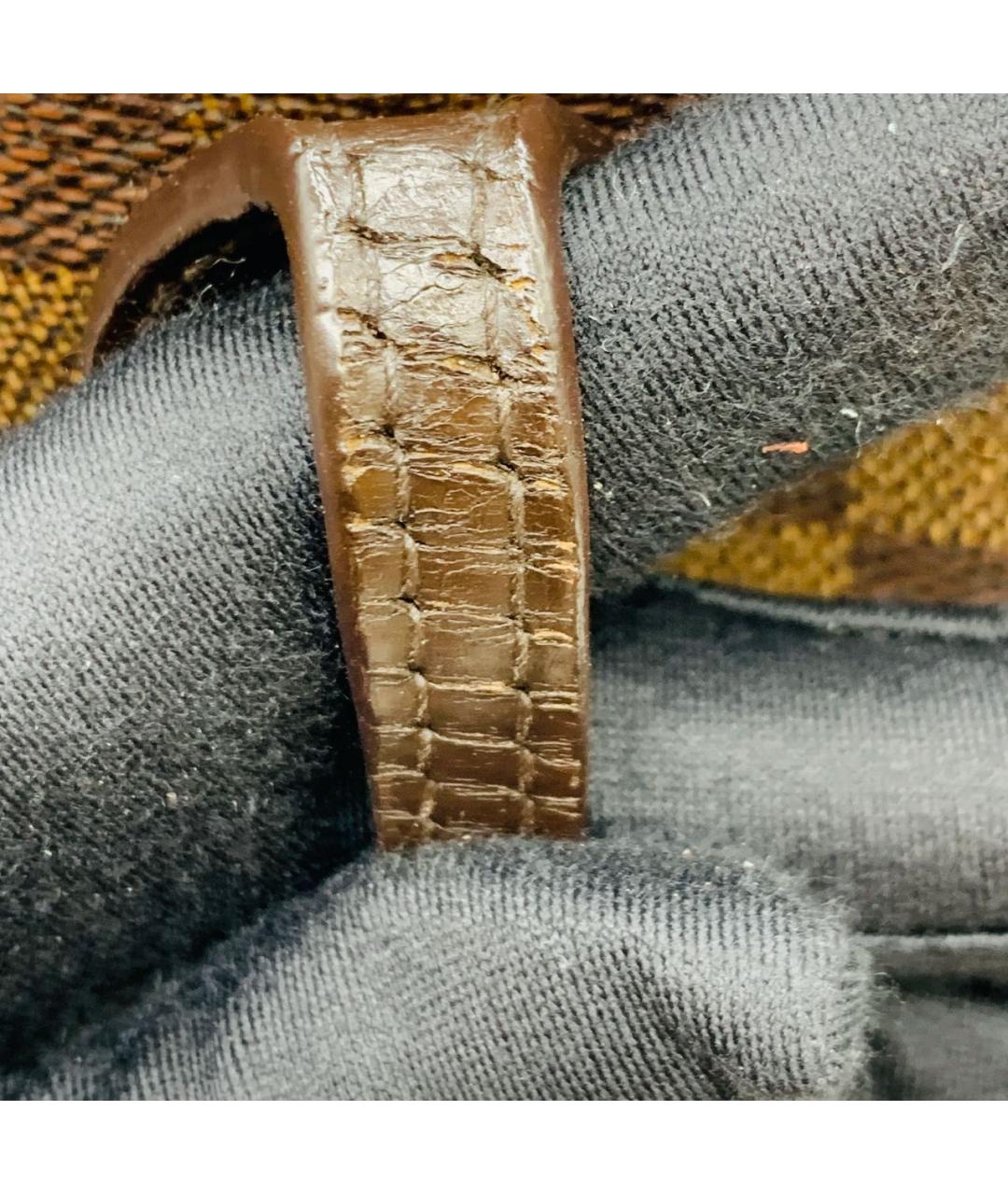 LOUIS VUITTON Коричневая кожаная сумка тоут, фото 7