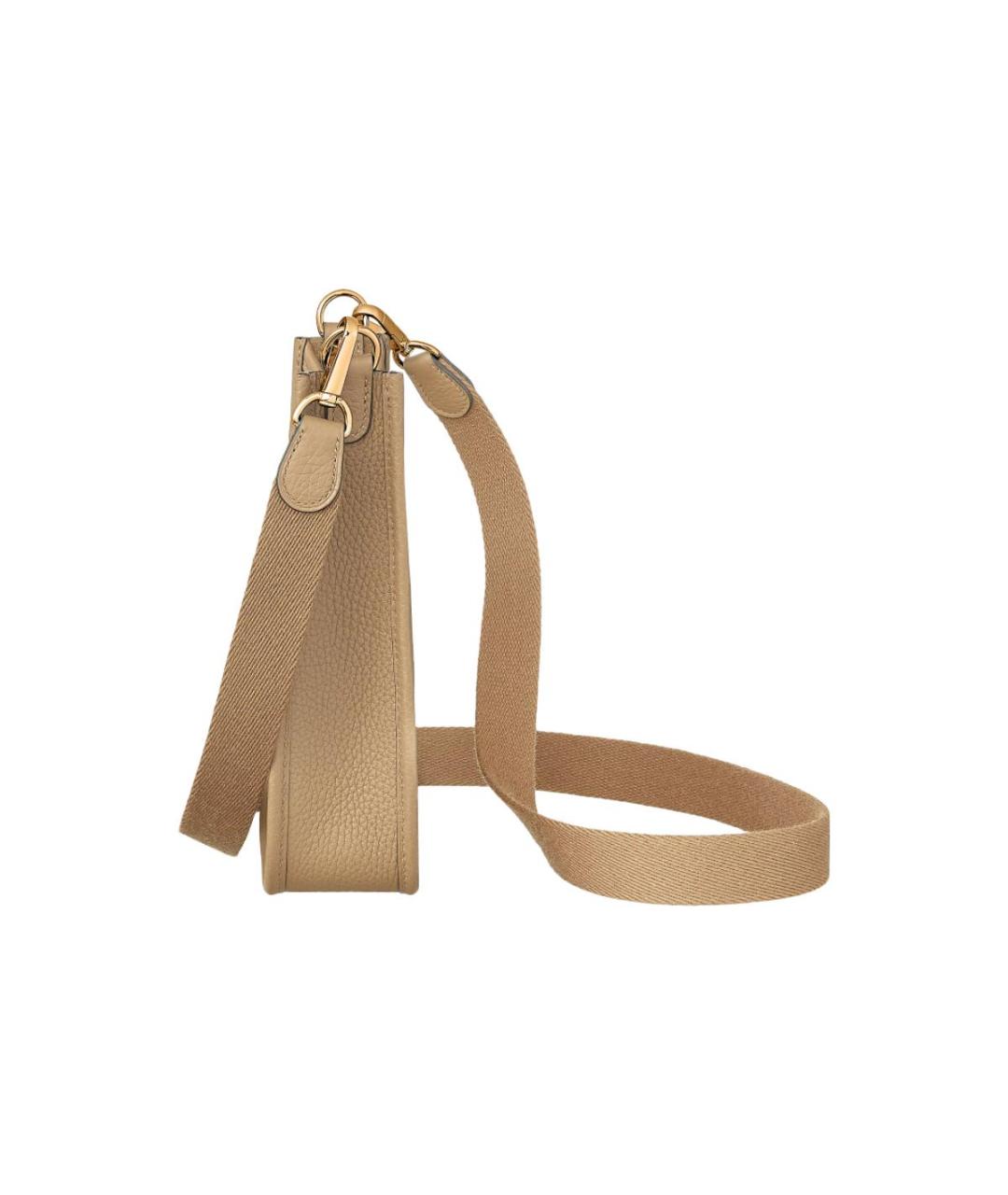 HERMES Бежевая кожаная сумка через плечо, фото 3