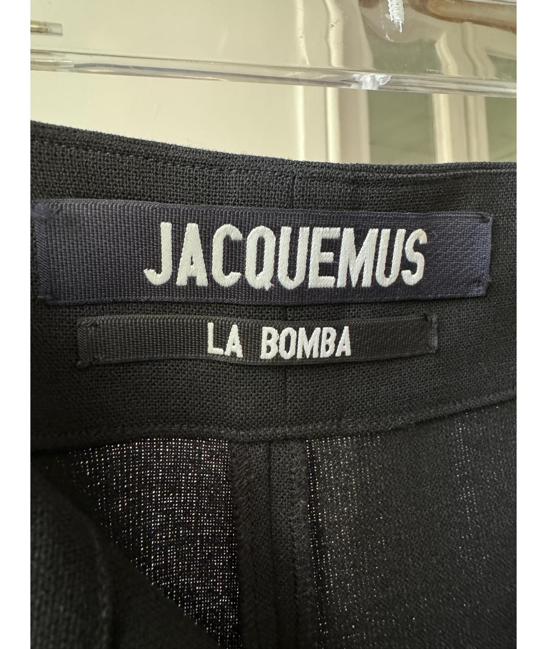 JACQUEMUS Черные полиэстеровые бриджи, фото 4