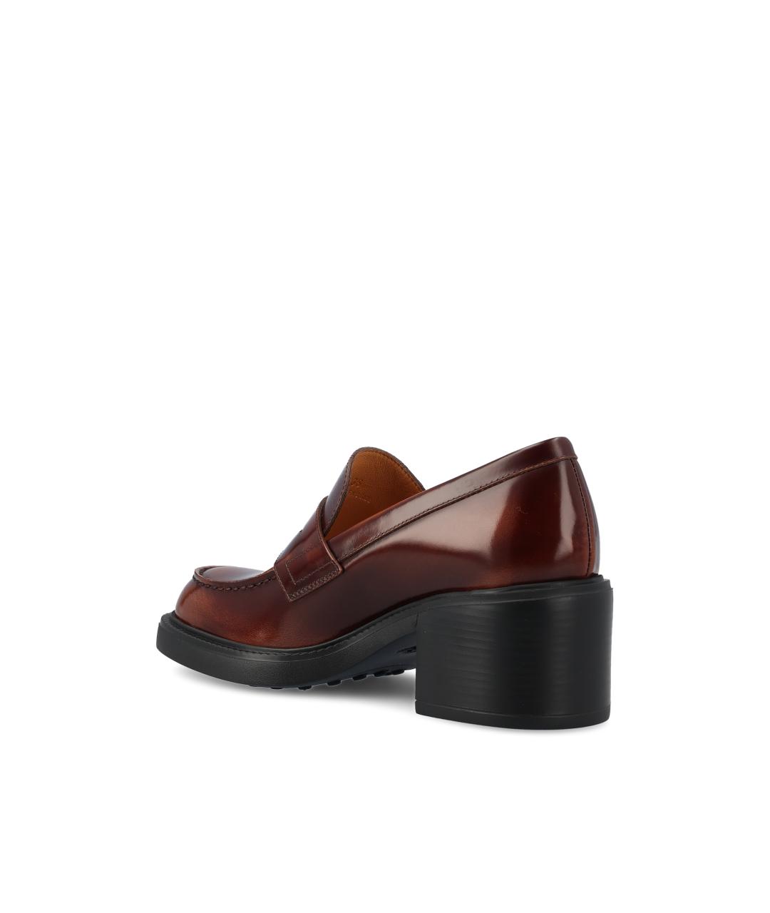 TOD'S Бордовые кожаные туфли, фото 4