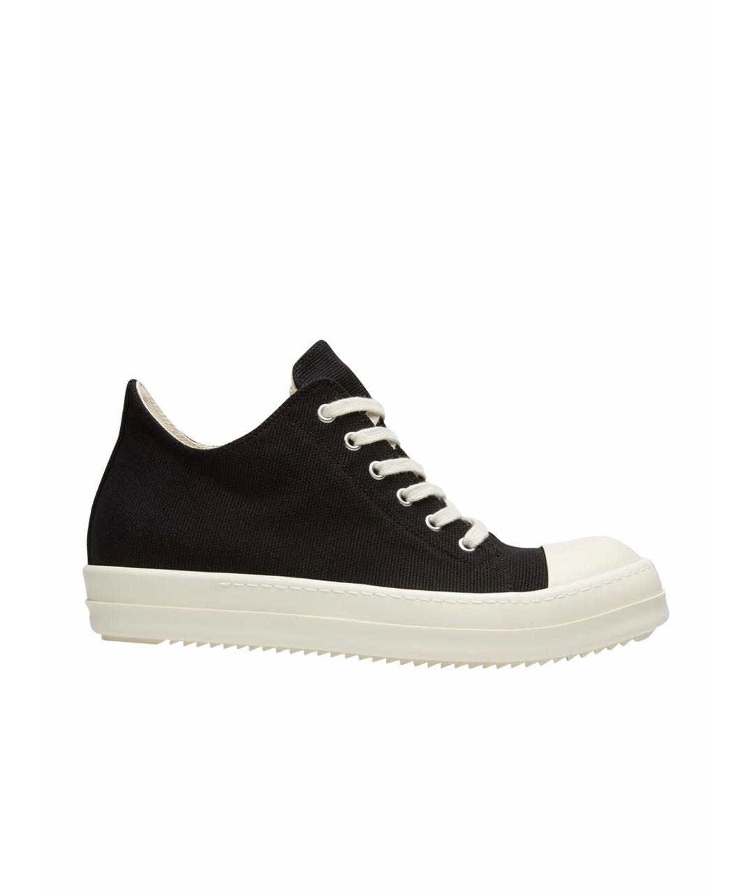 RICK OWENS DRKSHDW Черные текстильные низкие кроссовки / кеды, фото 1