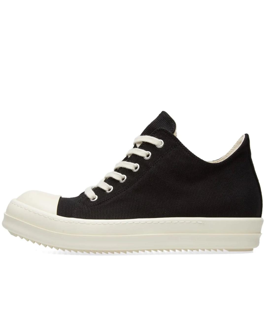 RICK OWENS DRKSHDW Черные текстильные низкие кроссовки / кеды, фото 8
