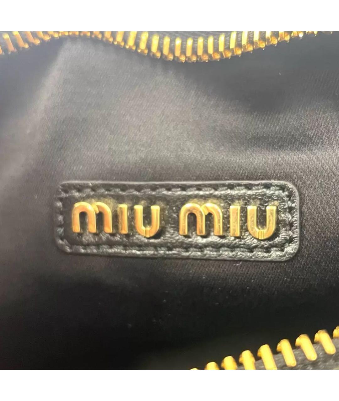 MIU MIU Черная кожаная сумка через плечо, фото 6