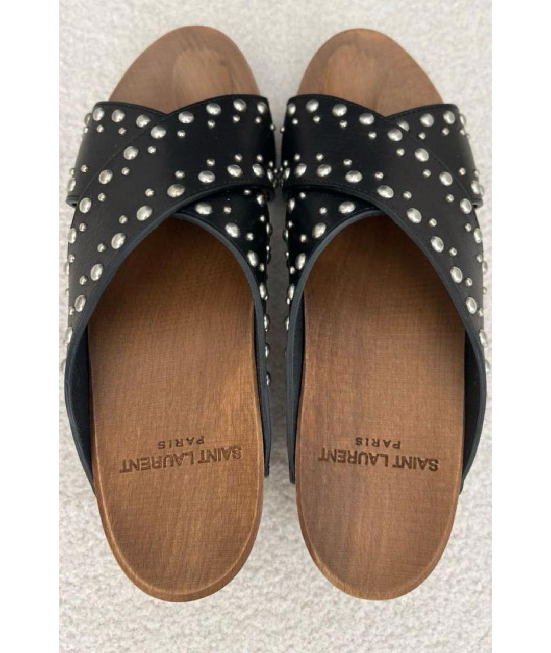 SAINT LAURENT Кожаные сабо, фото 4
