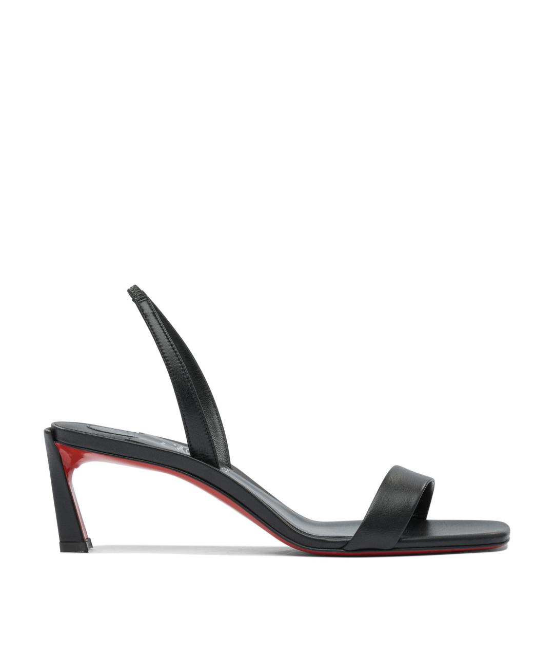 CHRISTIAN LOUBOUTIN Черные кожаные босоножки, фото 1