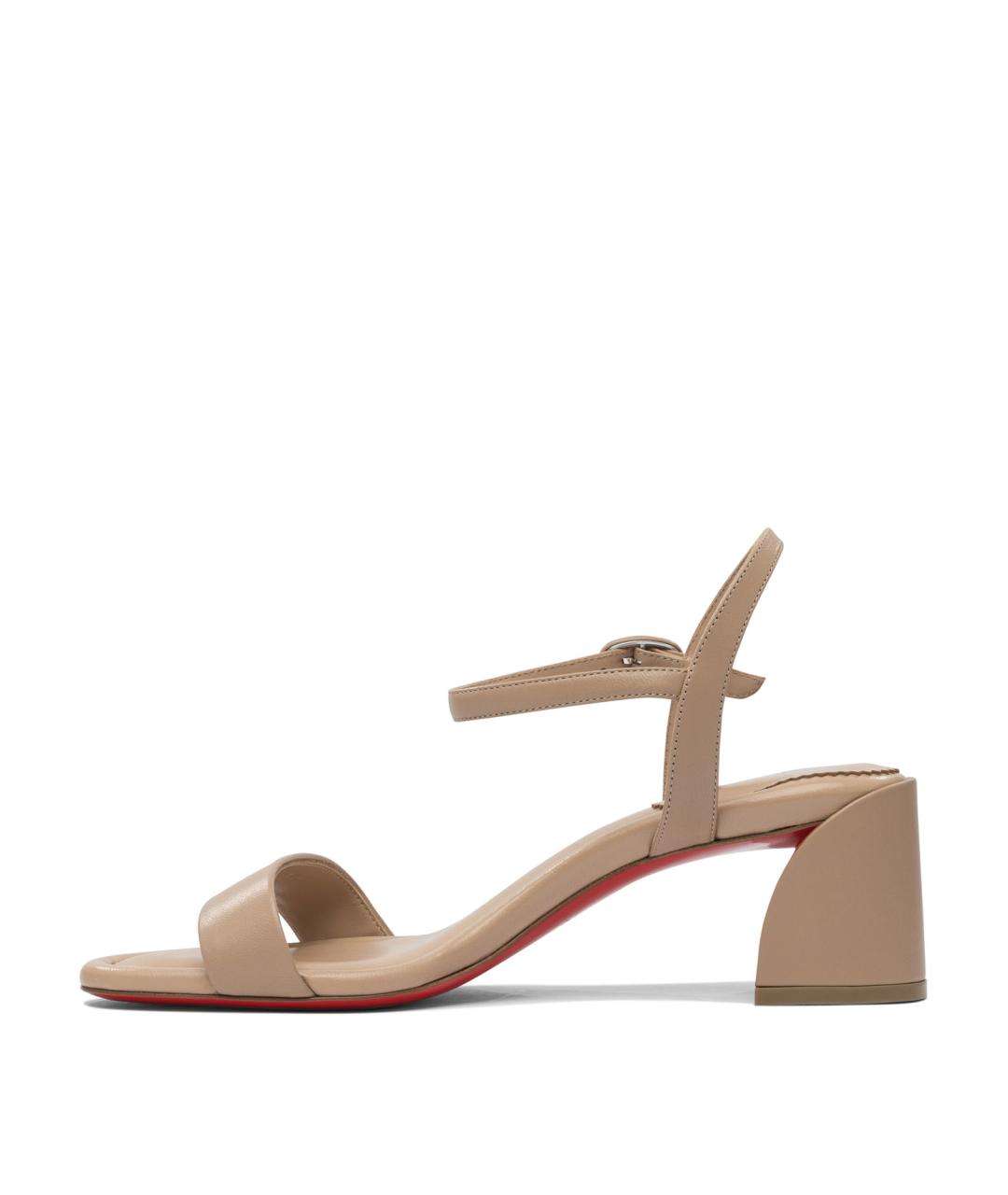 CHRISTIAN LOUBOUTIN Розовые кожаные босоножки, фото 3