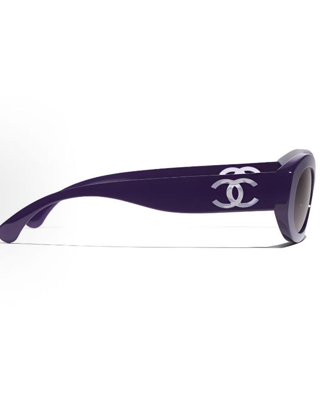 CHANEL Фиолетовые пластиковые солнцезащитные очки, фото 2