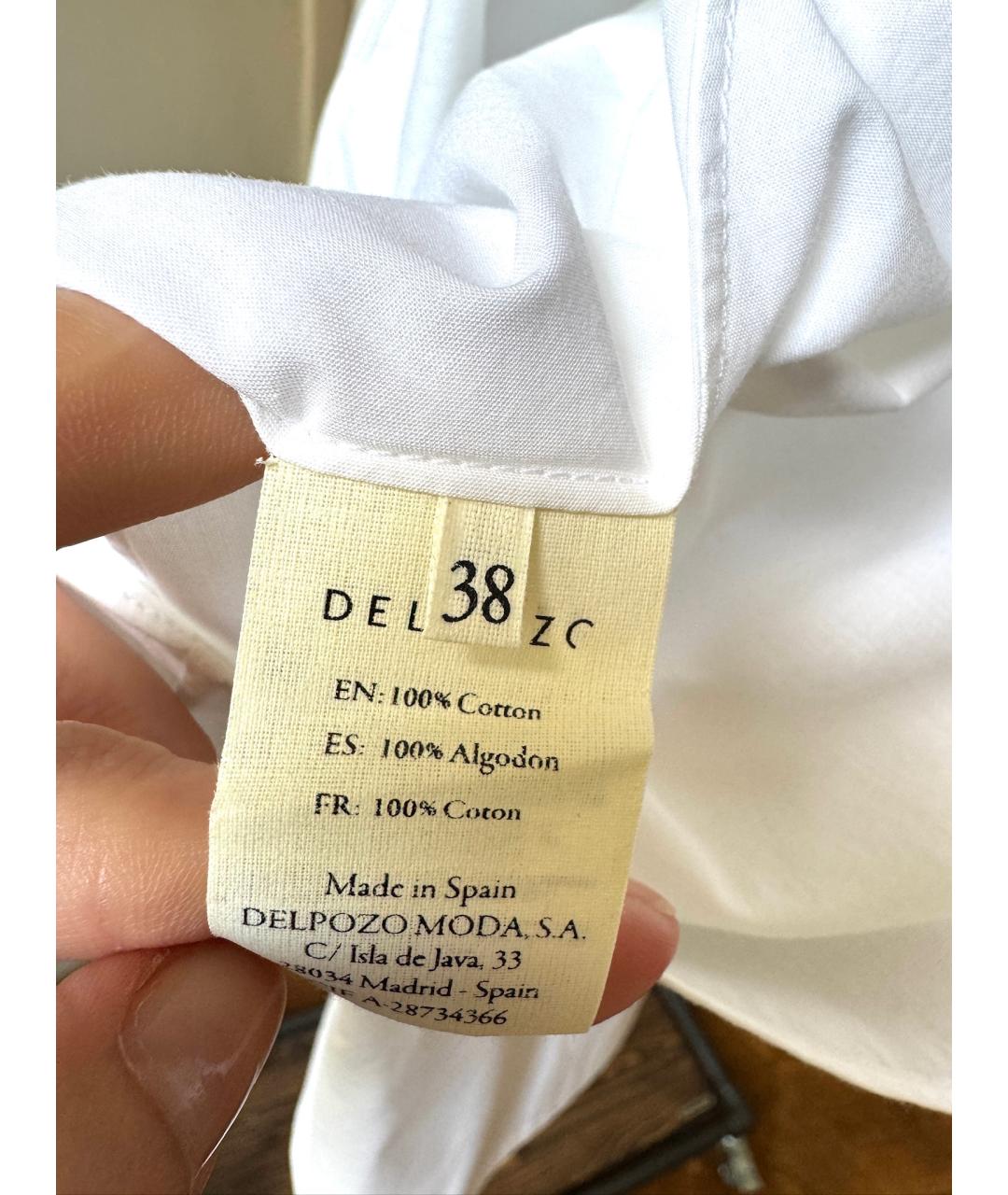 DELPOZO Белая хлопковая блузы, фото 7