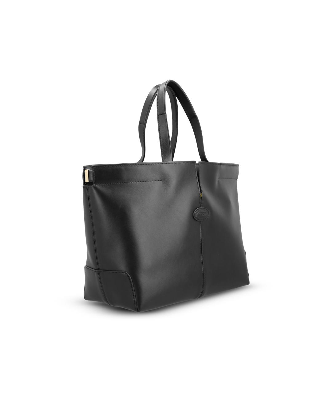 TOD'S Черная кожаная сумка тоут, фото 2