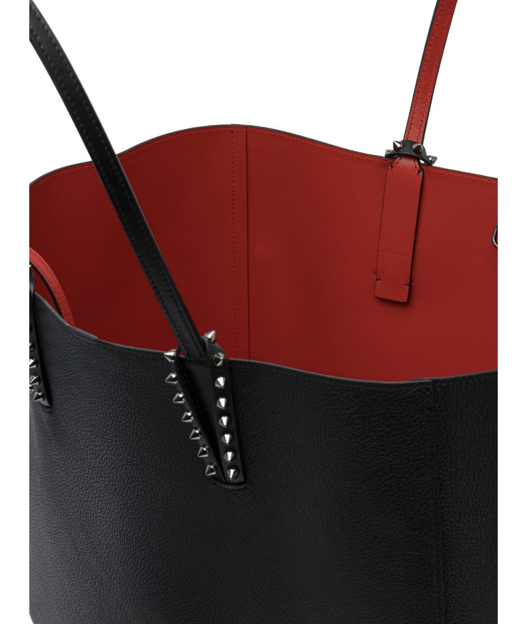 CHRISTIAN LOUBOUTIN Черная кожаная сумка тоут, фото 5