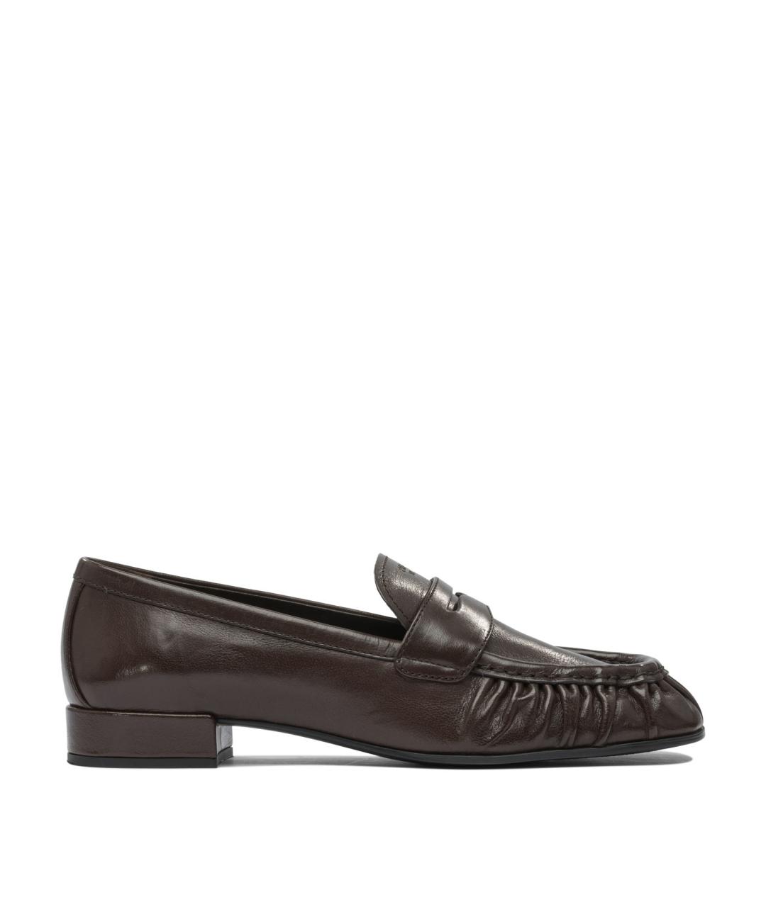 PRADA Коричневые кожаные лоферы, фото 1