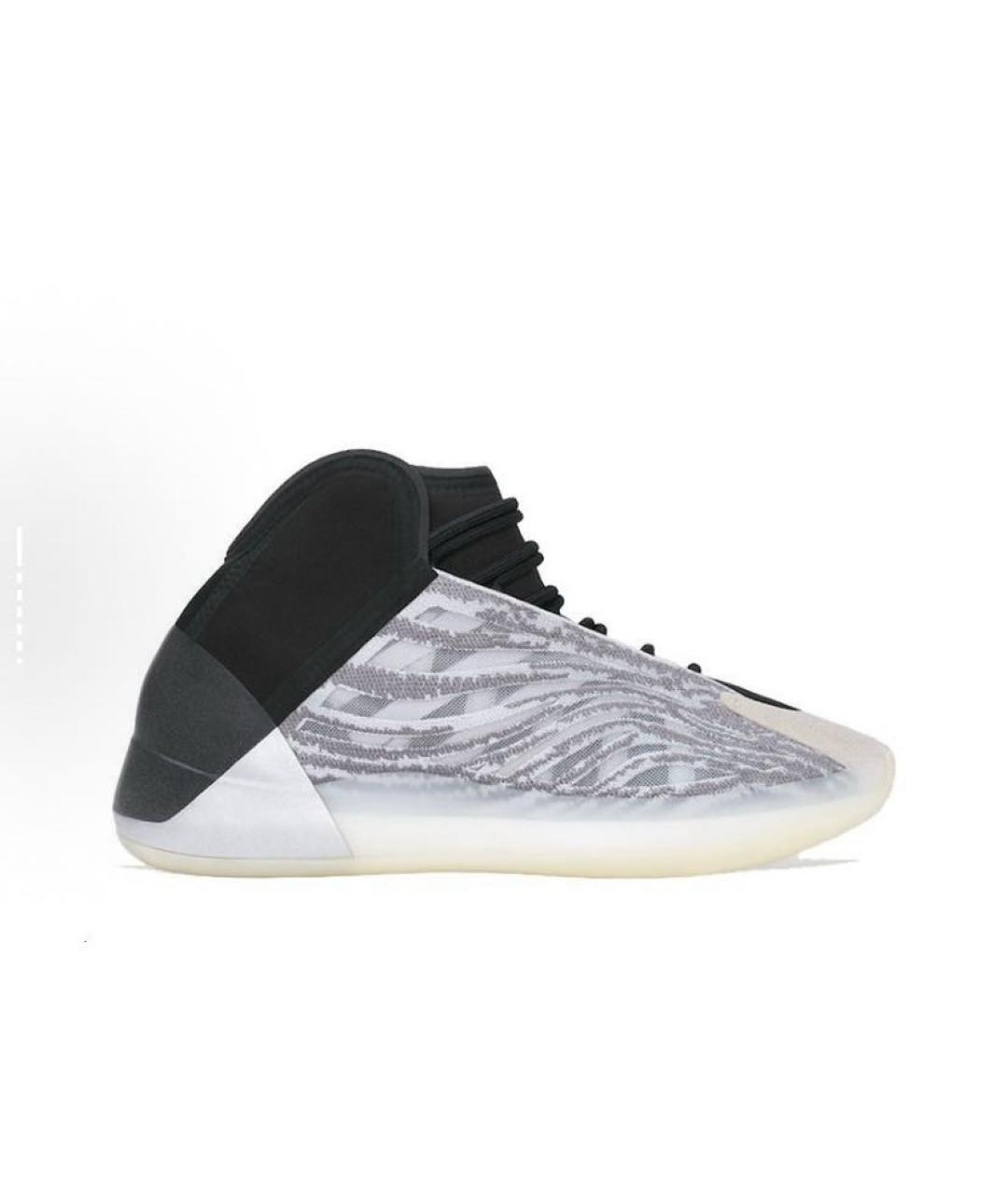 ADIDAS YEEZY Серебряные текстильные высокие кроссовки / кеды, фото 6