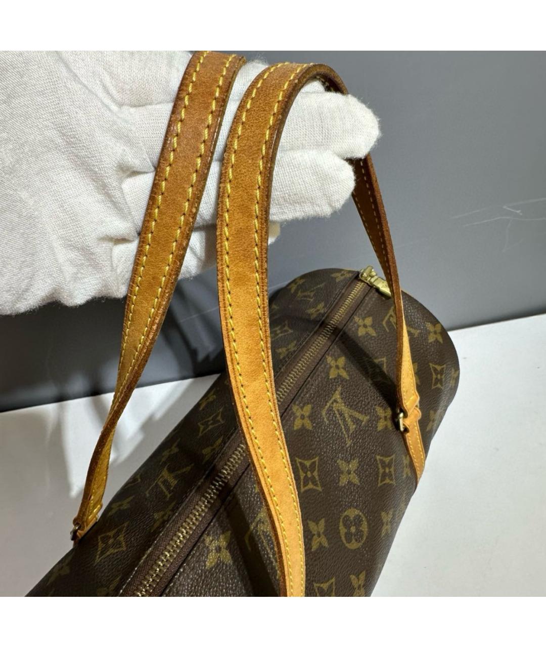 LOUIS VUITTON Коричневая кожаная сумка через плечо, фото 3