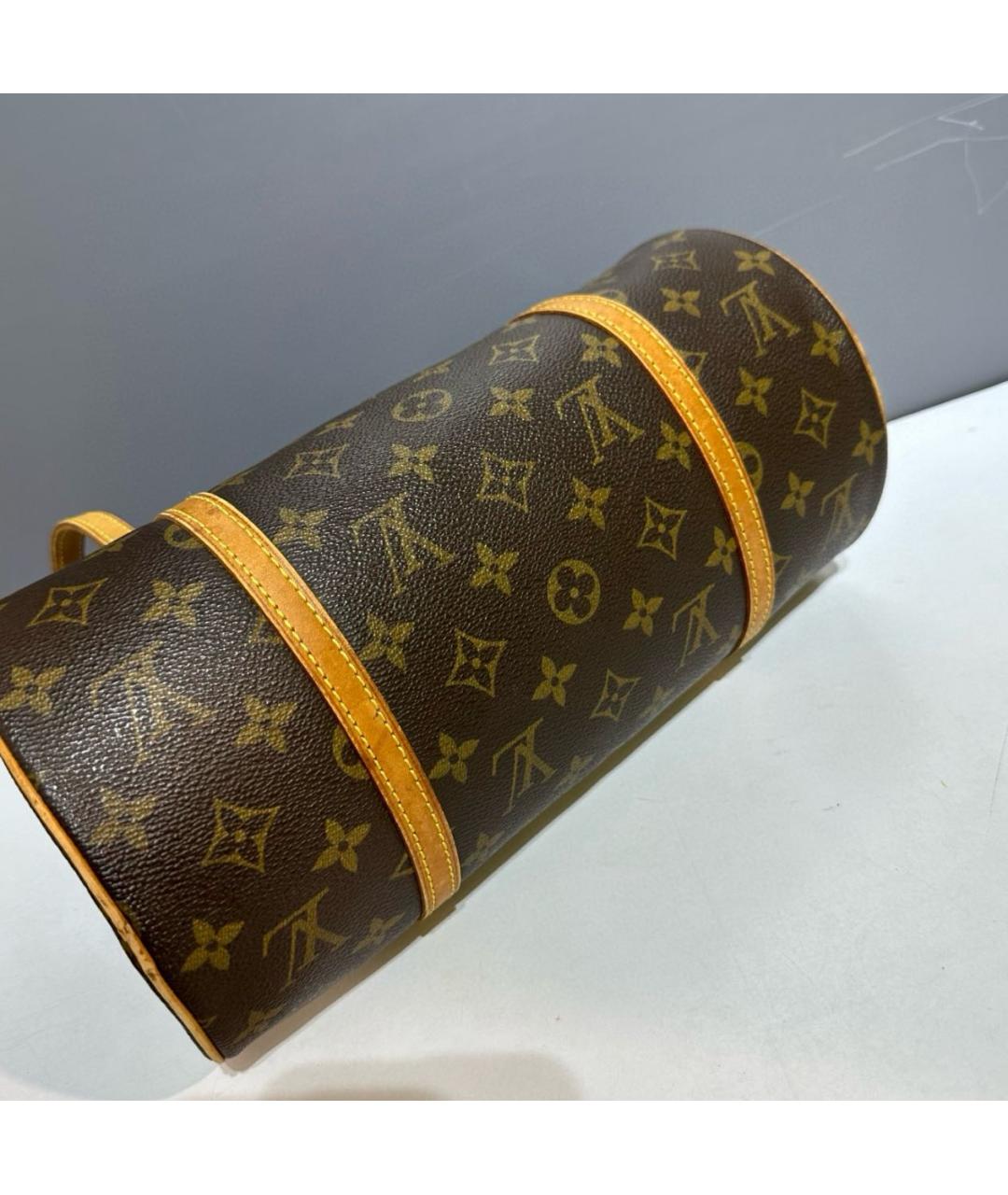 LOUIS VUITTON Коричневая кожаная сумка через плечо, фото 5