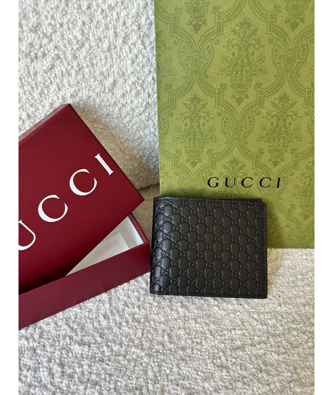 GUCCI Черный кожаный кошелек, фото 2