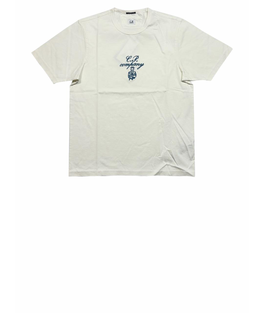 CP COMPANY Белая хлопковая футболка, фото 1