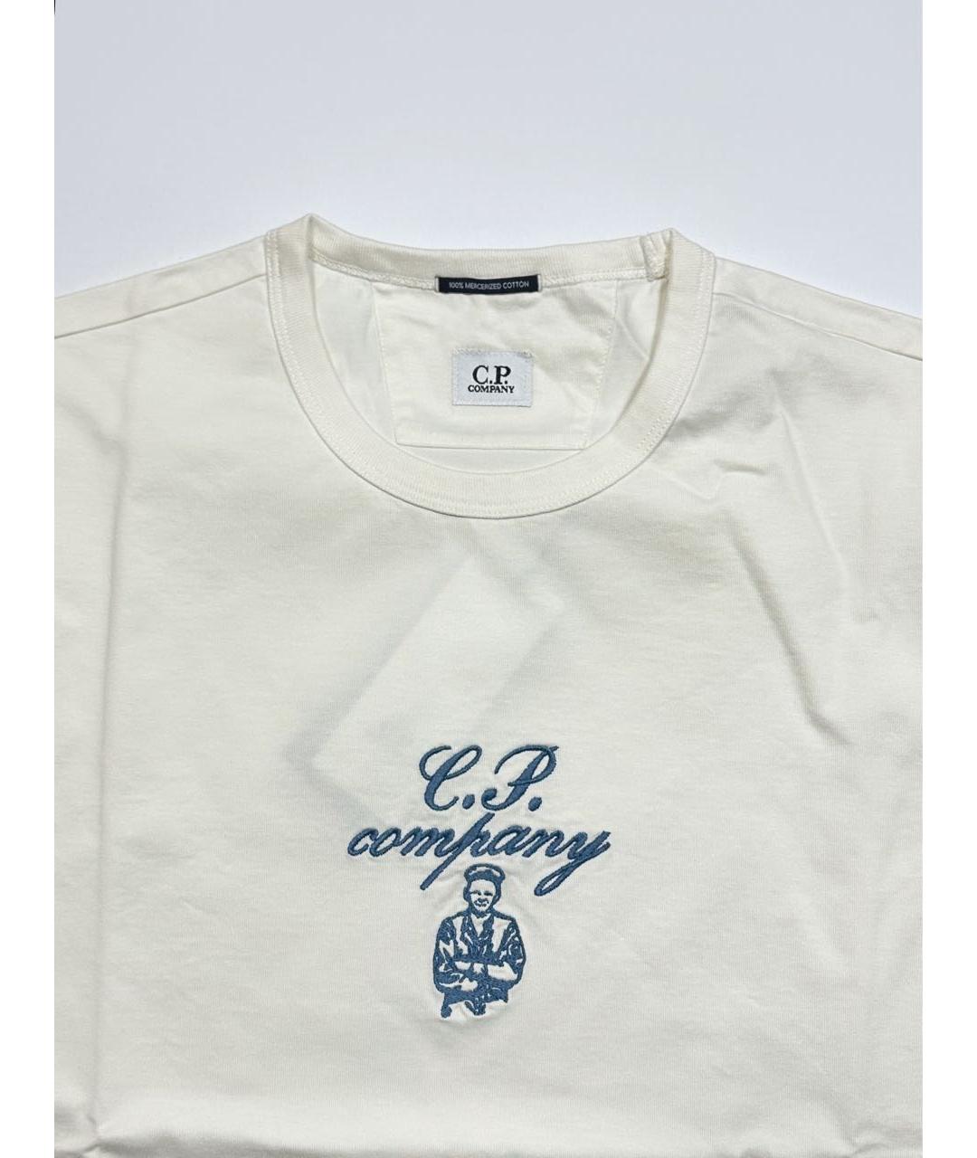 CP COMPANY Белая хлопковая футболка, фото 3