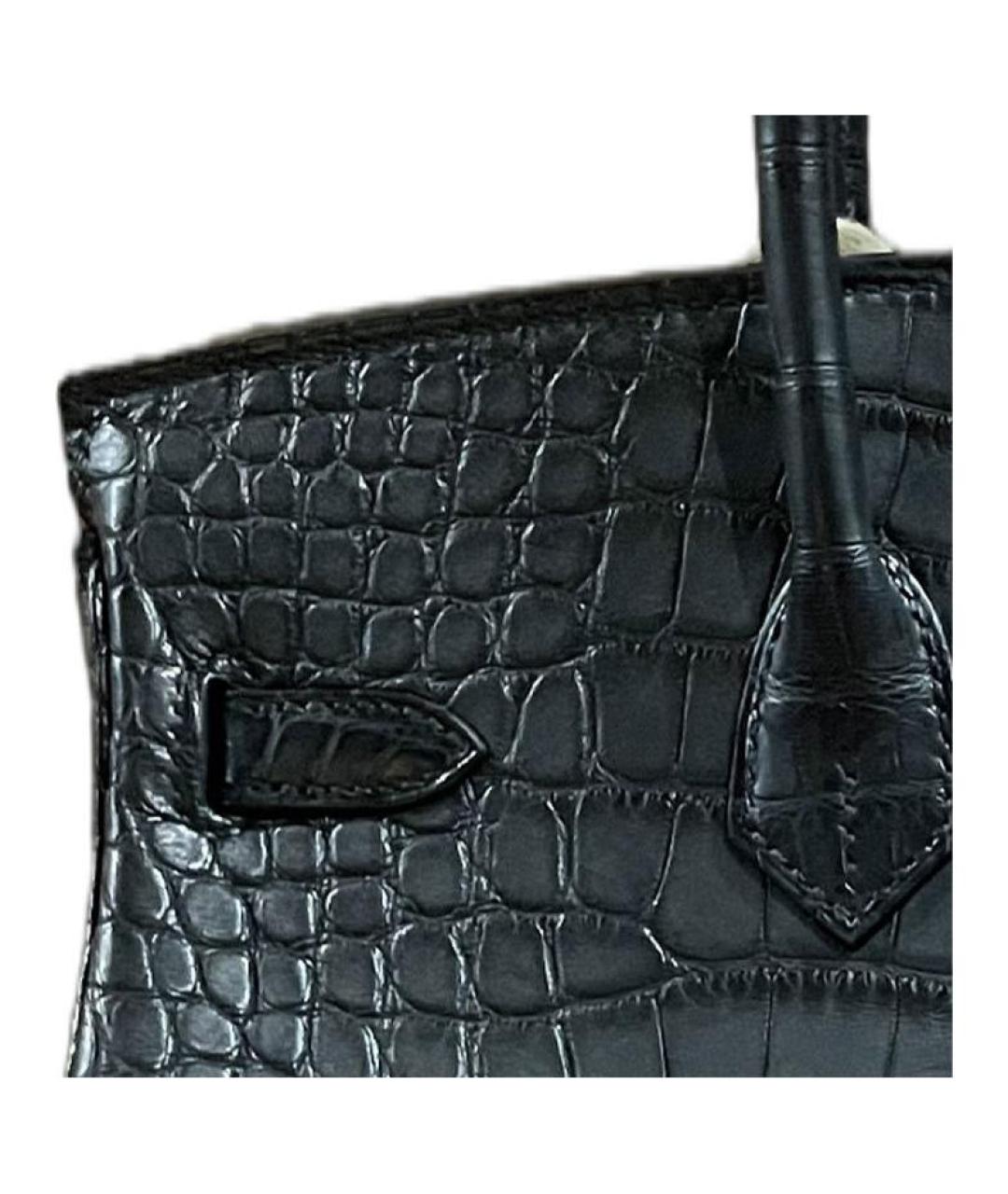 HERMES Черная кожаная сумка с короткими ручками, фото 4