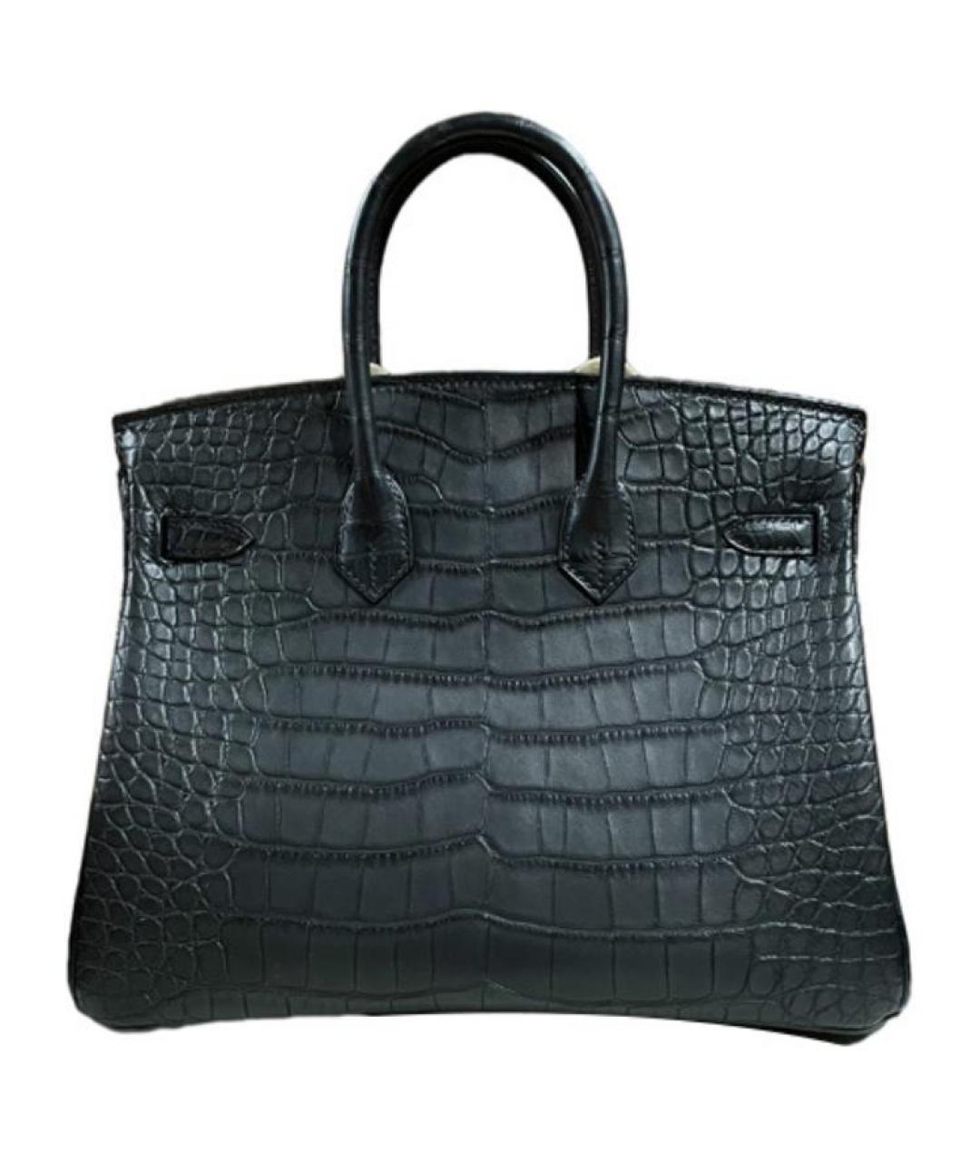 HERMES Черная кожаная сумка с короткими ручками, фото 2