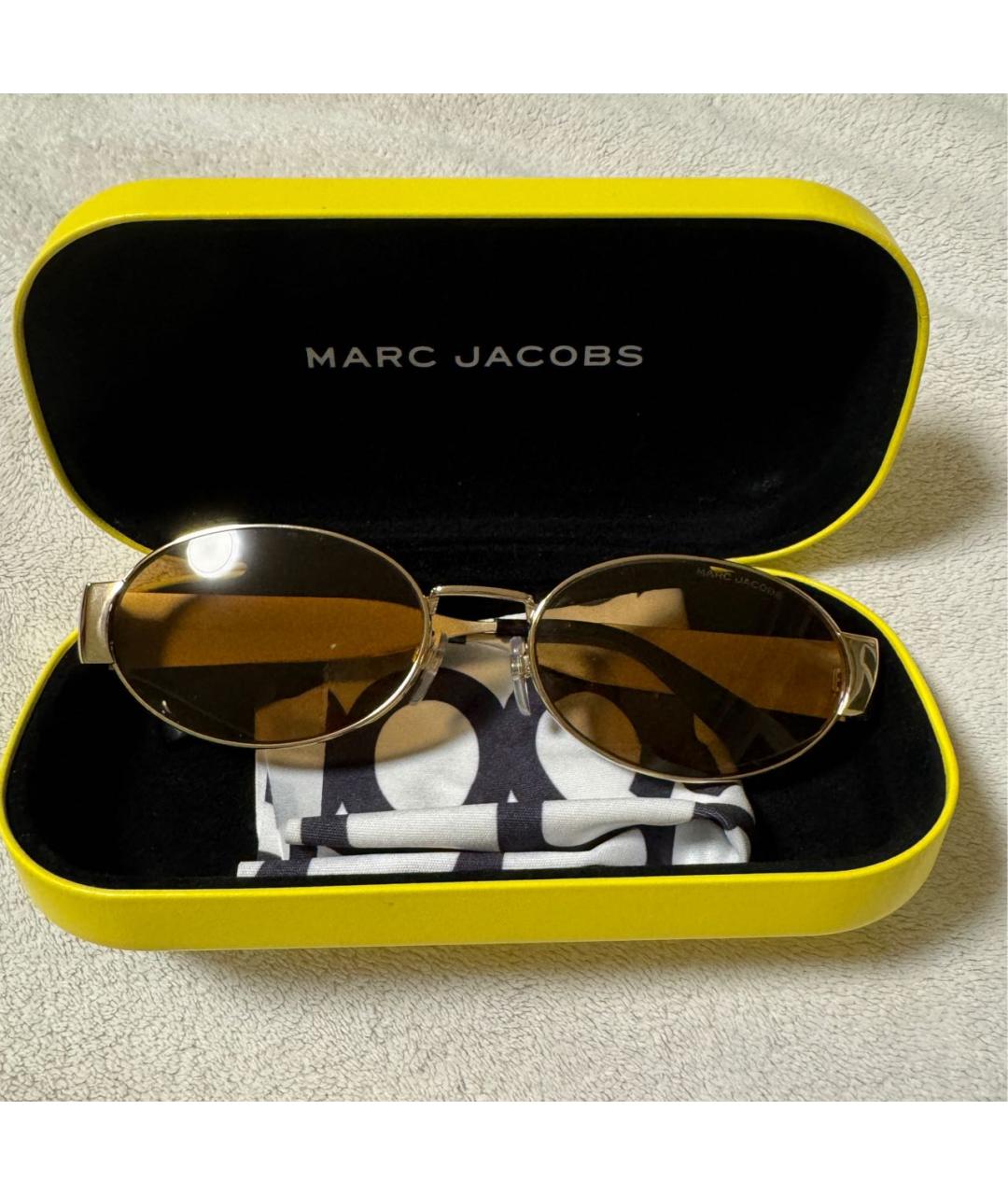 MARC JACOBS Золотые металлические солнцезащитные очки, фото 2