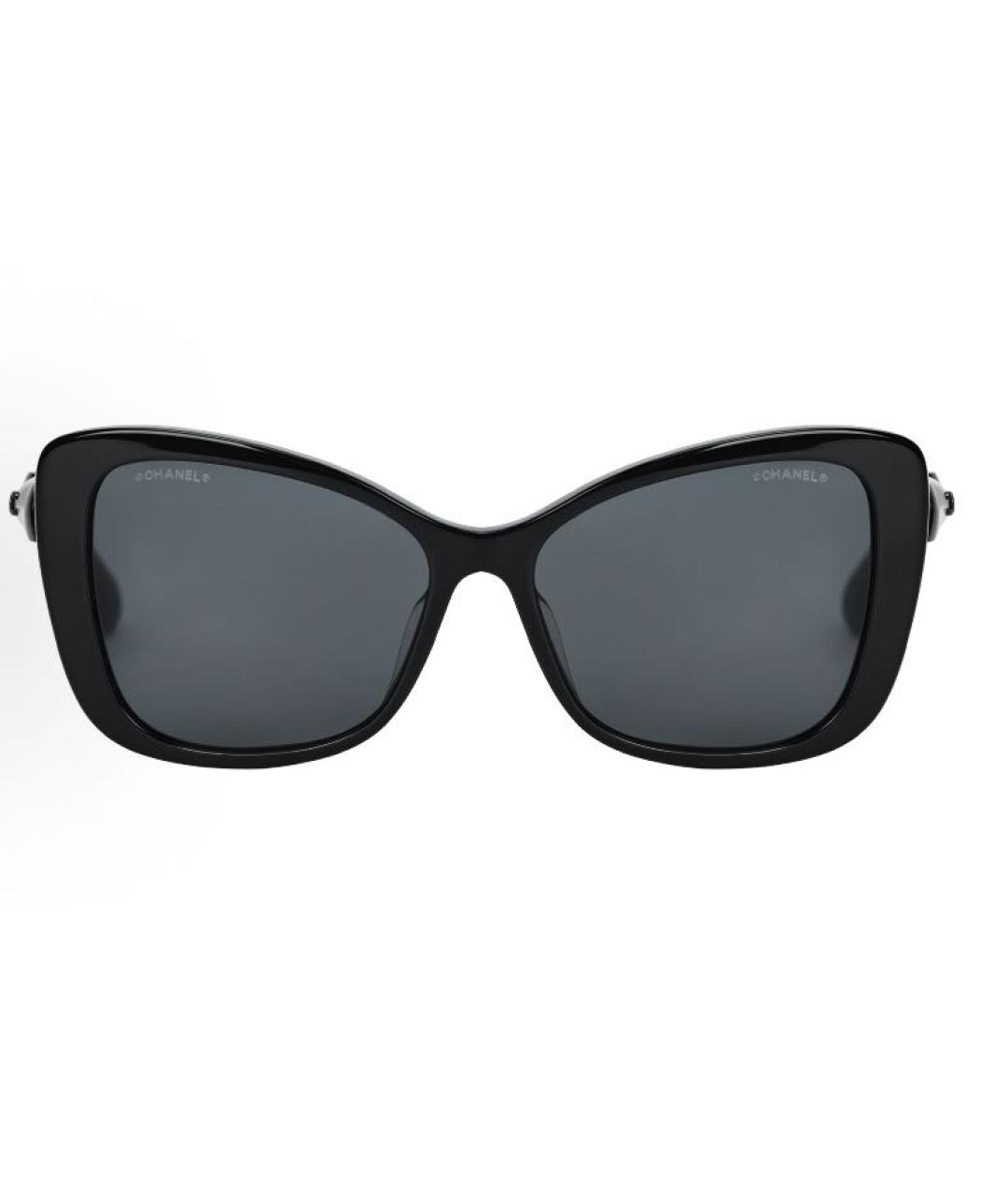 CHANEL Черные пластиковые солнцезащитные очки, фото 1