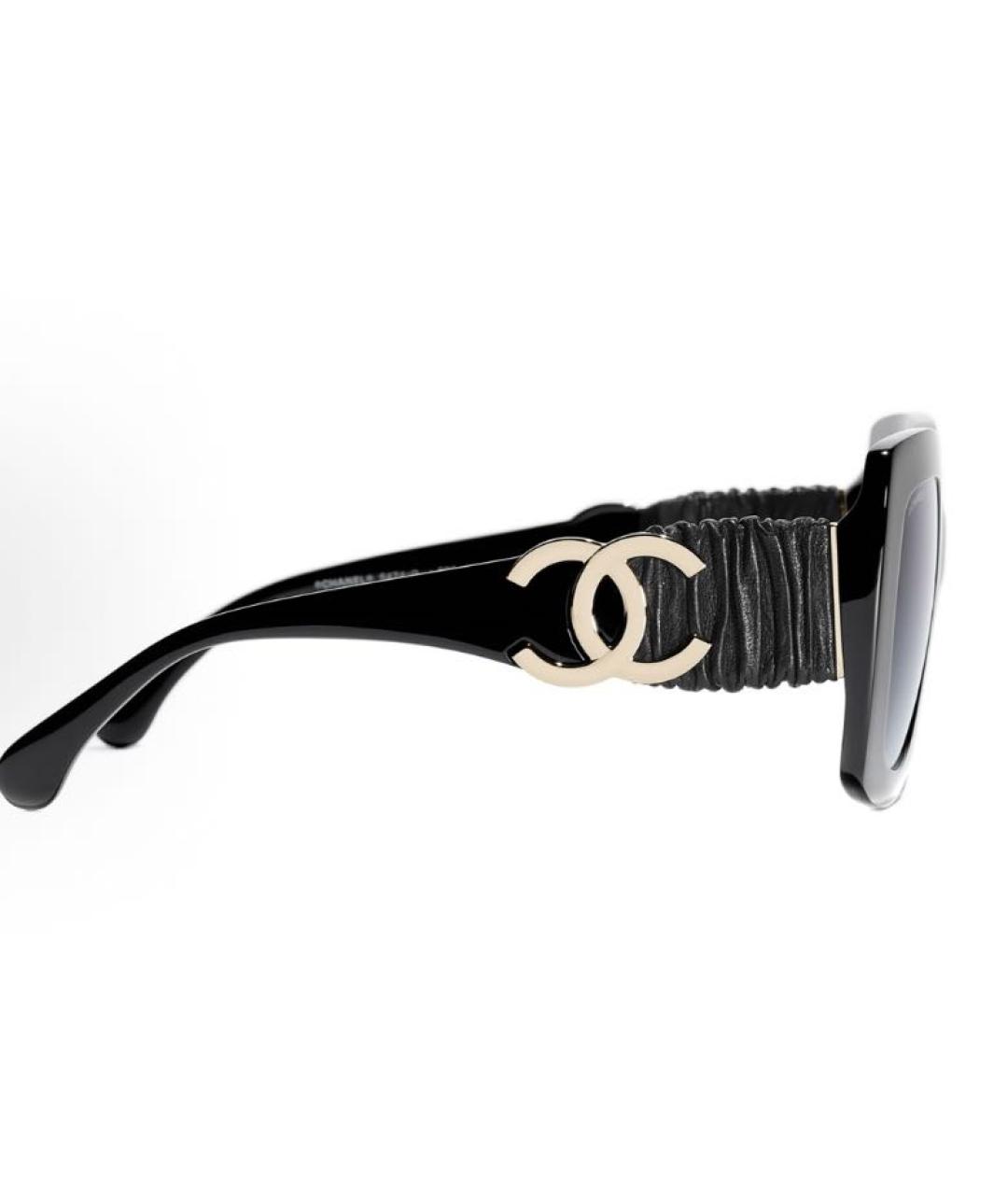 CHANEL Черные пластиковые солнцезащитные очки, фото 3