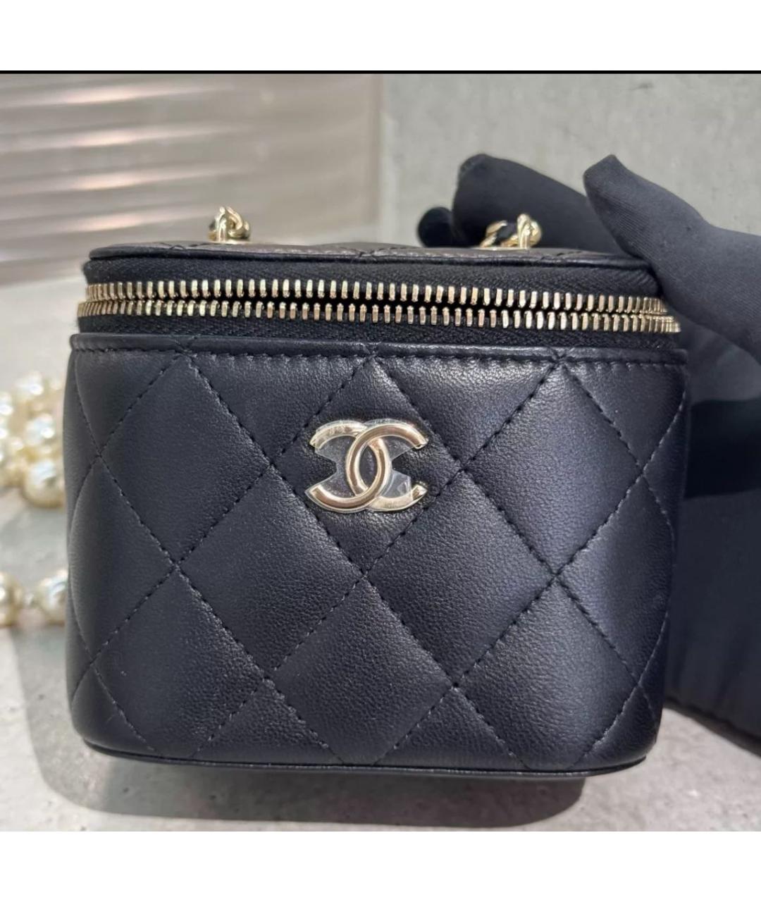 CHANEL Черная кожаная сумка через плечо, фото 8