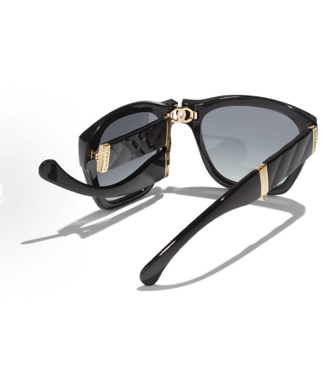 CHANEL Черные пластиковые солнцезащитные очки, фото 3