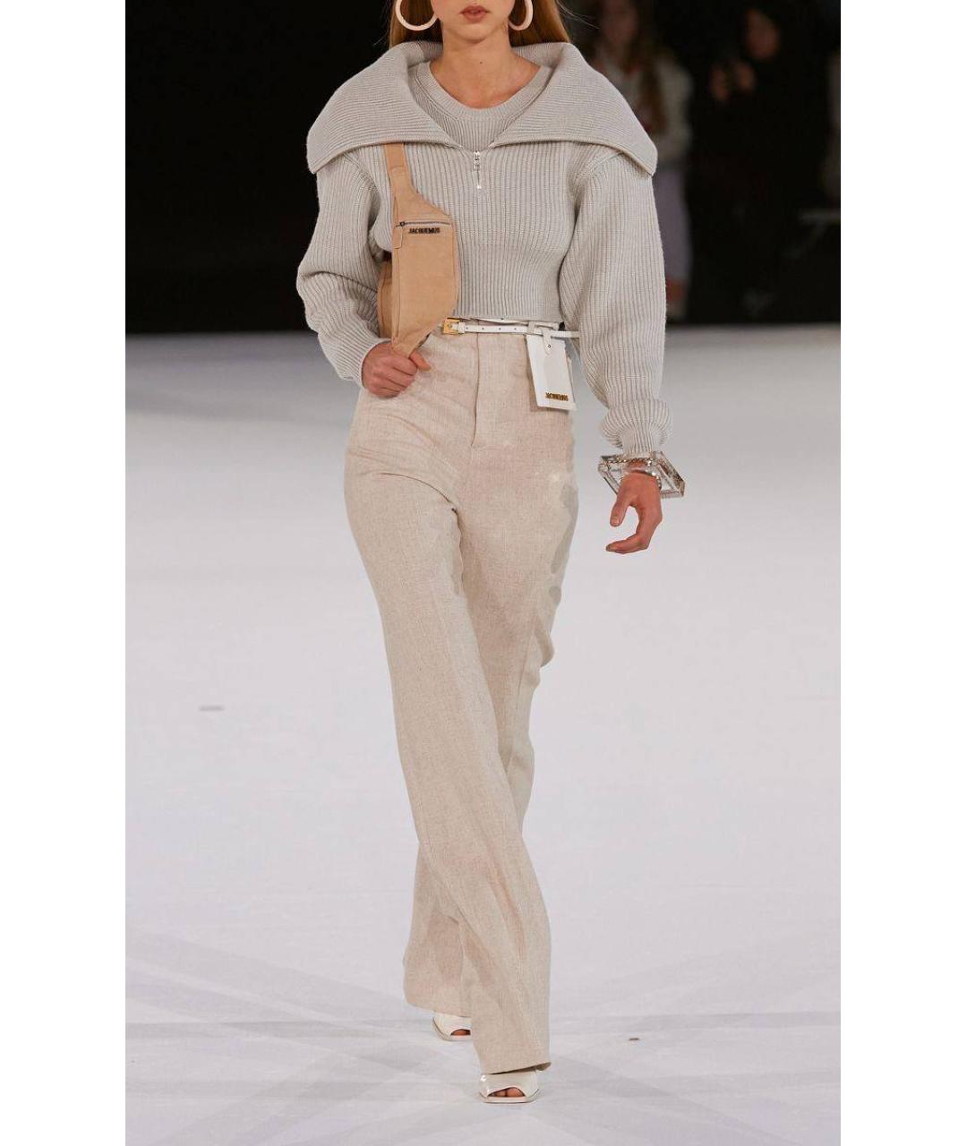 JACQUEMUS Бежевый шерстяной джемпер / свитер, фото 6