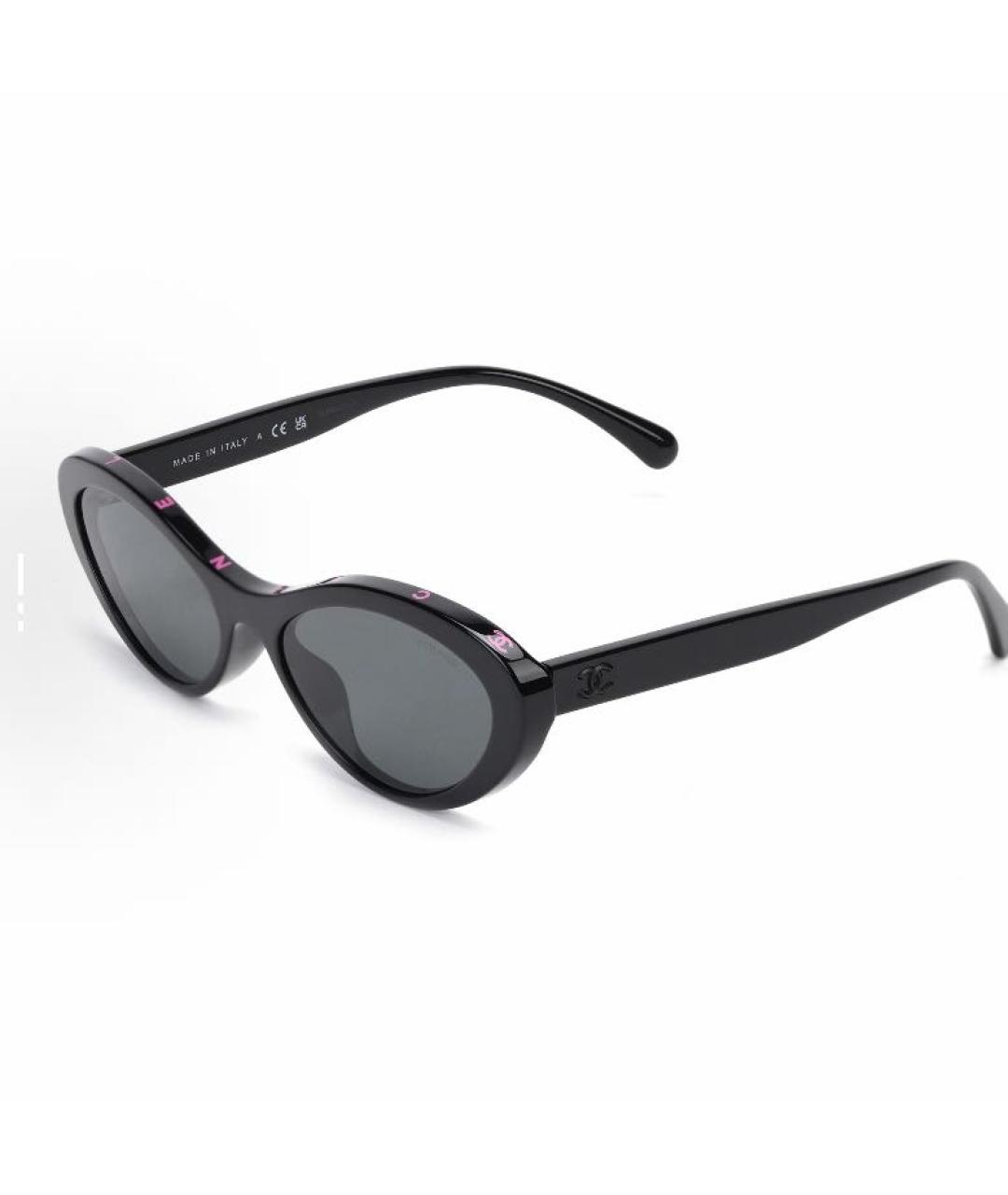 CHANEL Черные пластиковые солнцезащитные очки, фото 1