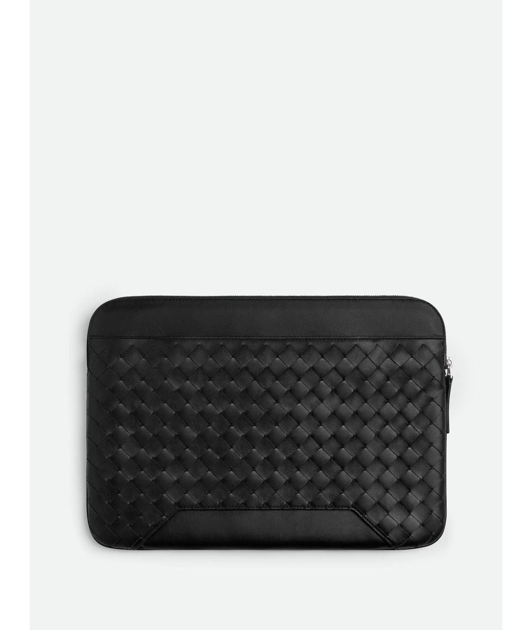 BOTTEGA VENETA Черная кожаная папка для документов, фото 2