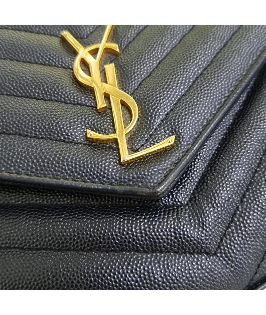 SAINT LAURENT Черная кожаная сумка через плечо, фото 6